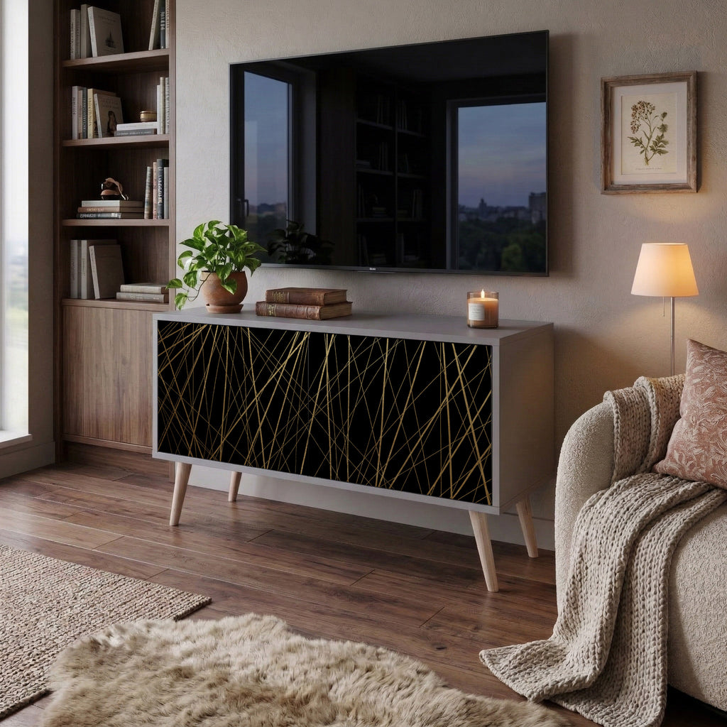 BRIGHT MESH Compact 2-Door TV Cabinet