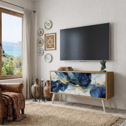 INKY MARBLE Compact 2-Door TV Cabinet