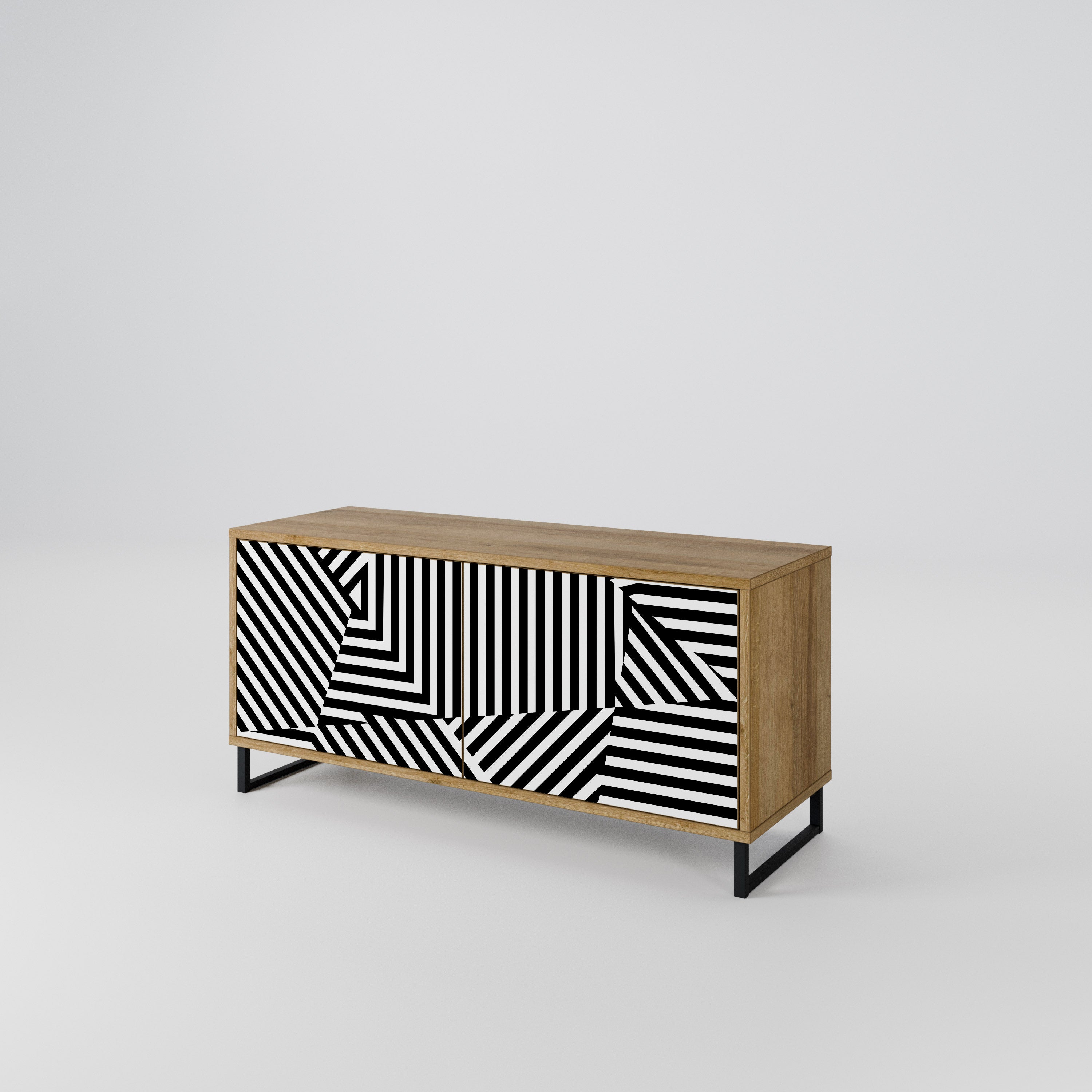 ILLUSIONARY LATTICE Compact 2-Door TV Cabinet