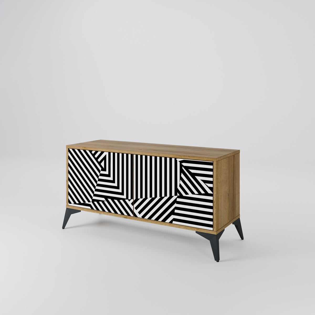 ILLUSIONARY LATTICE Compact 2-Door TV Cabinet