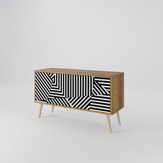 ILLUSIONARY LATTICE Compact 2-Door TV Cabinet