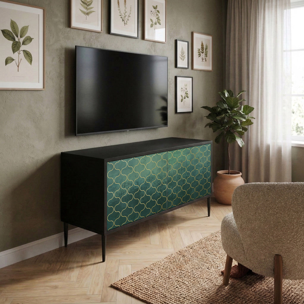 TESSELATED GREENERY Compact 2-Door TV Cabinet