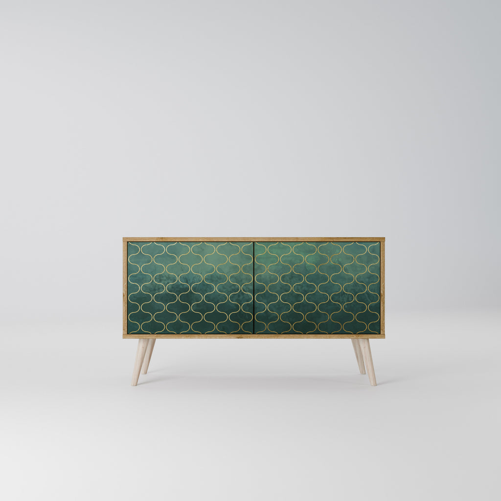 TESSELATED GREENERY Compact 2-Door TV Cabinet