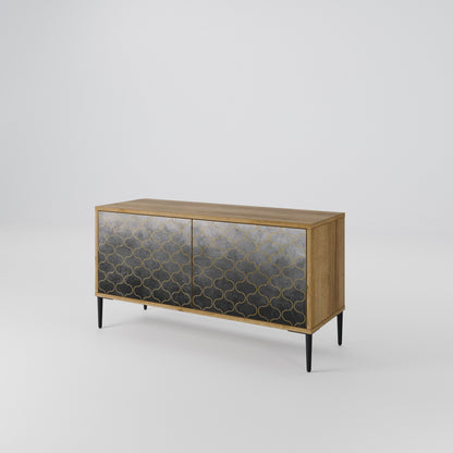 TESSELATED GRAYISH Compact 2-Door TV Cabinet