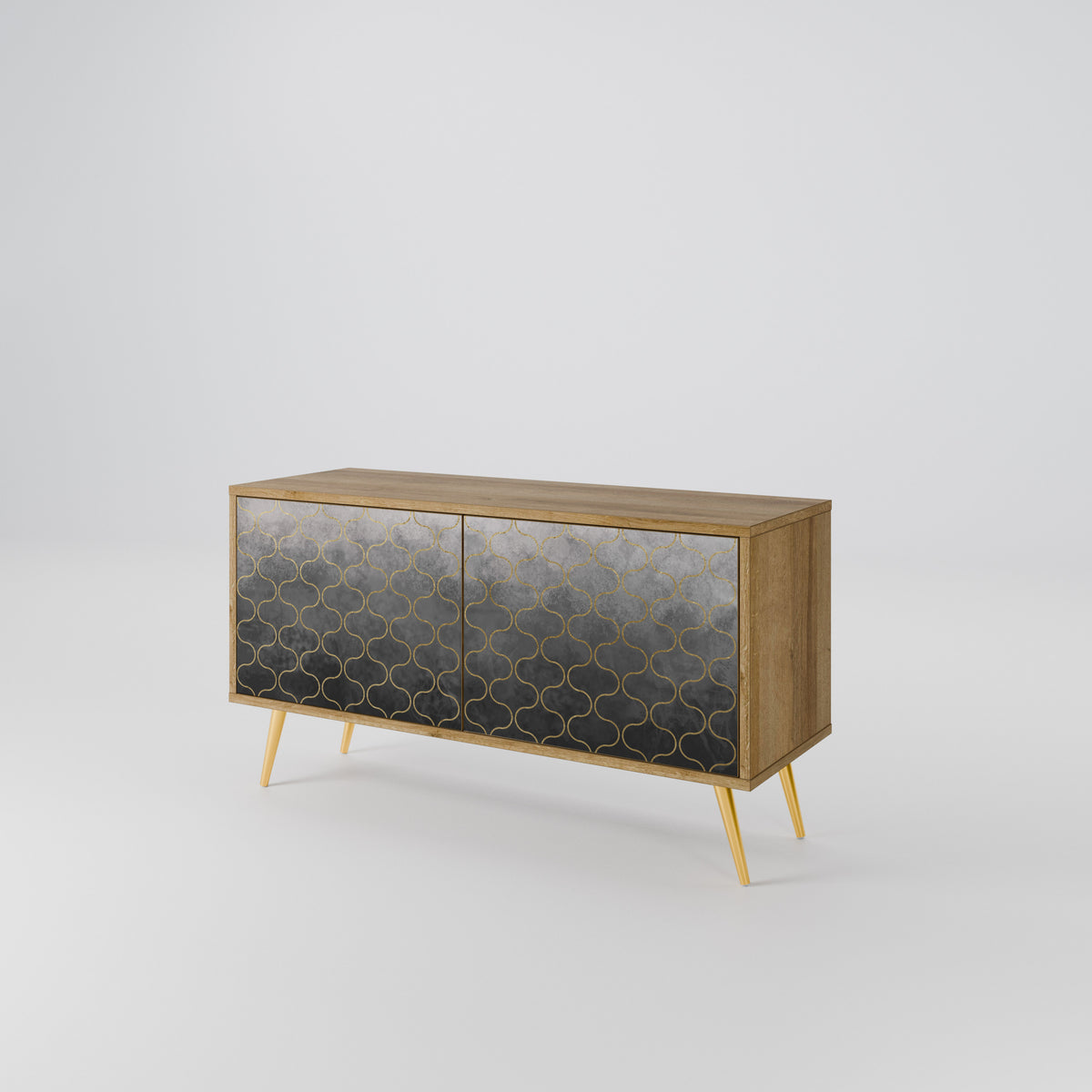 TESSELATED GRAYISH Compact 2-Door TV Cabinet