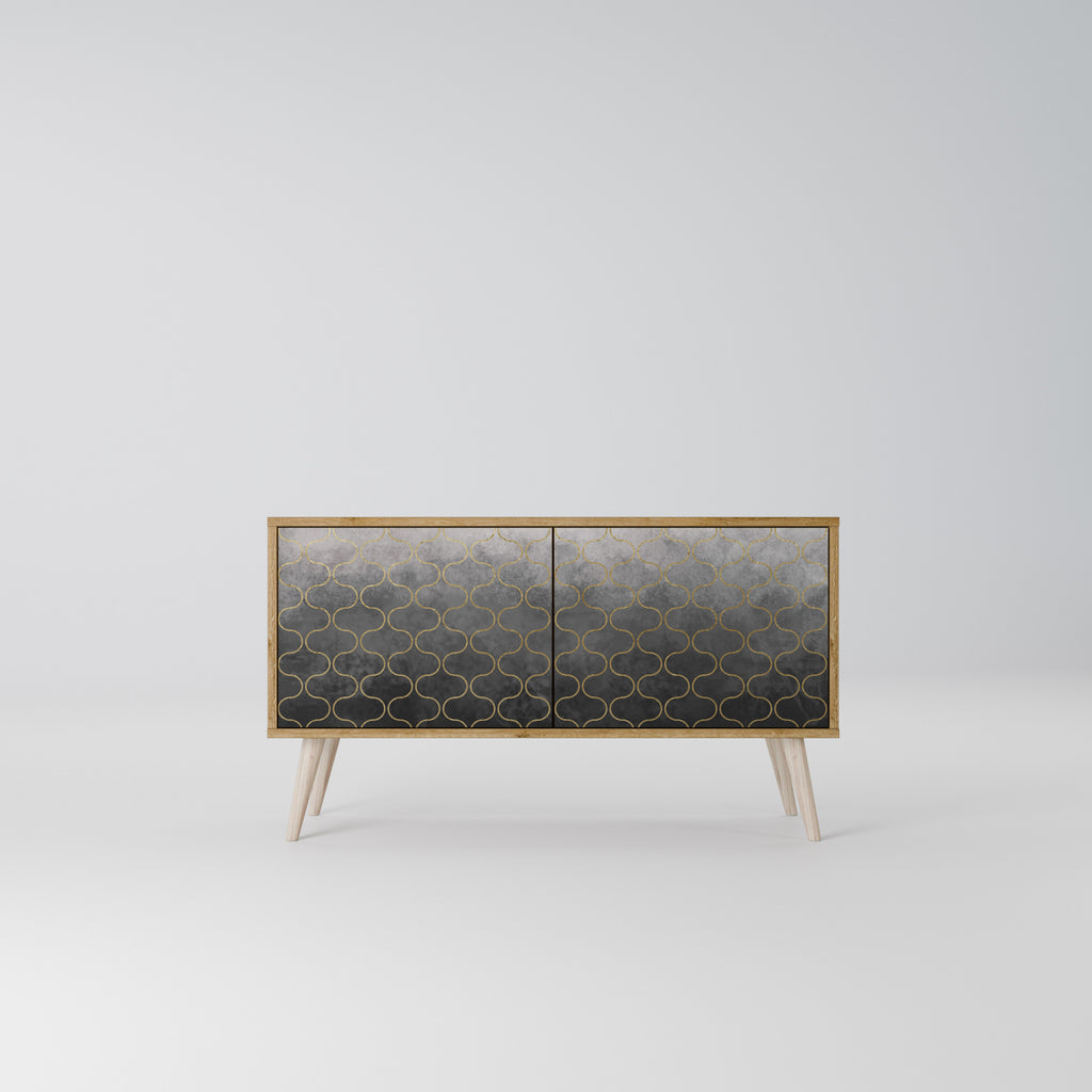 TESSELATED GRAYISH Compact 2-Door TV Cabinet