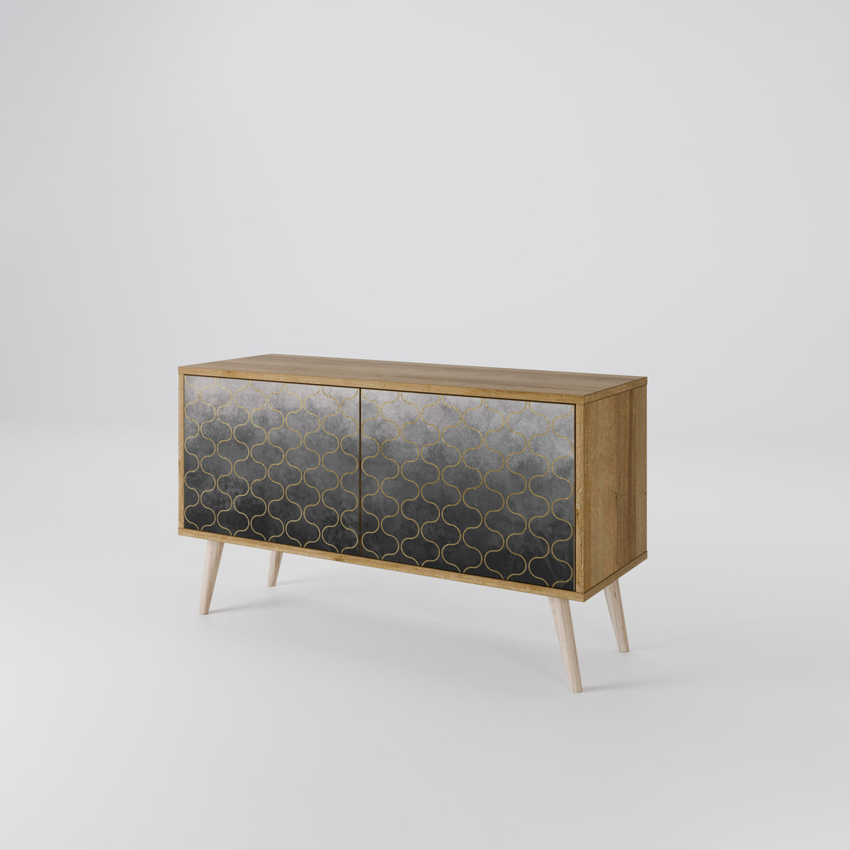 TESSELATED GRAYISH Compact 2-Door TV Cabinet