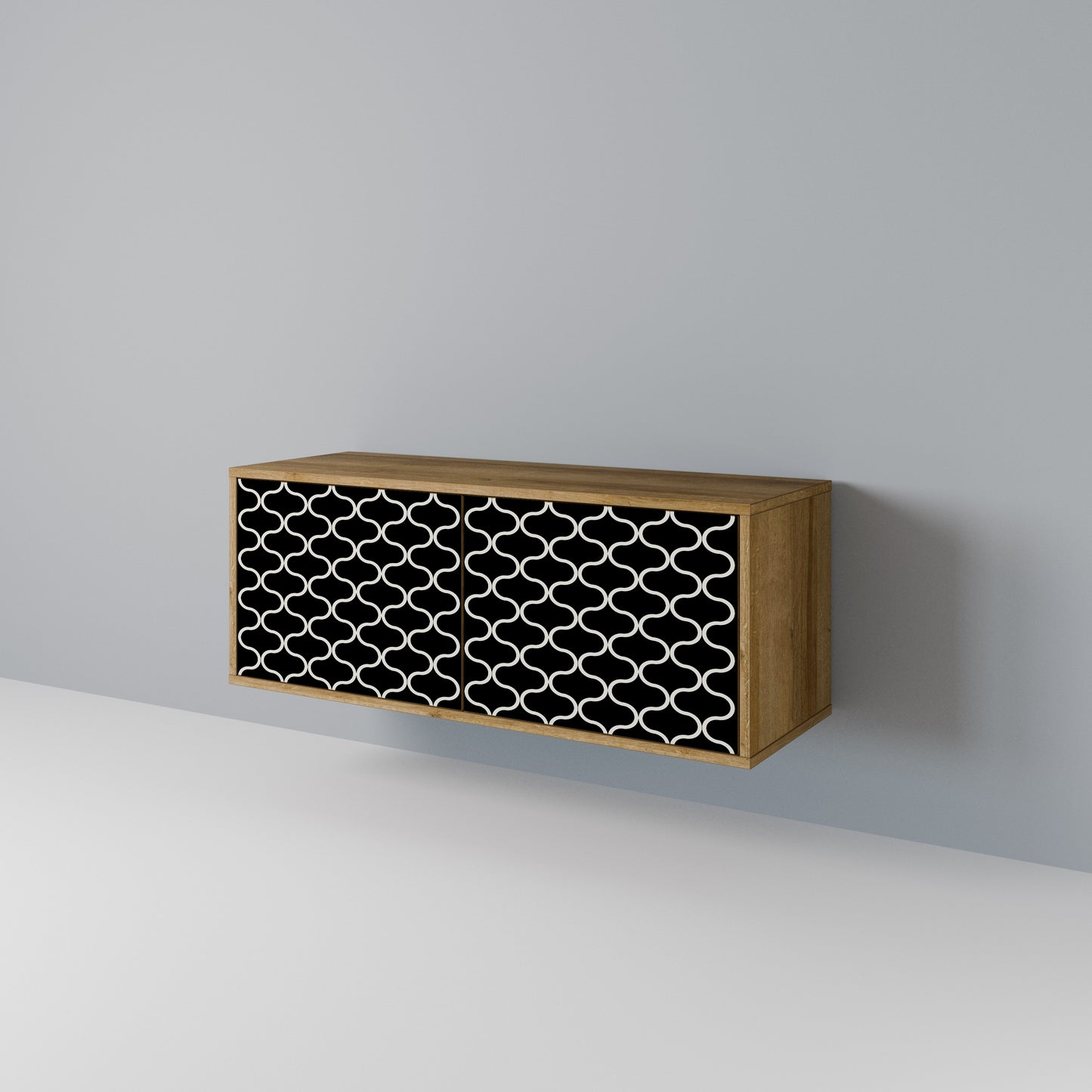 TESSELATED BLACKNESS Compact 2-Door TV Cabinet