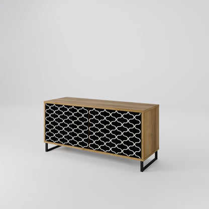 TESSELATED BLACKNESS Compact 2-Door TV Cabinet