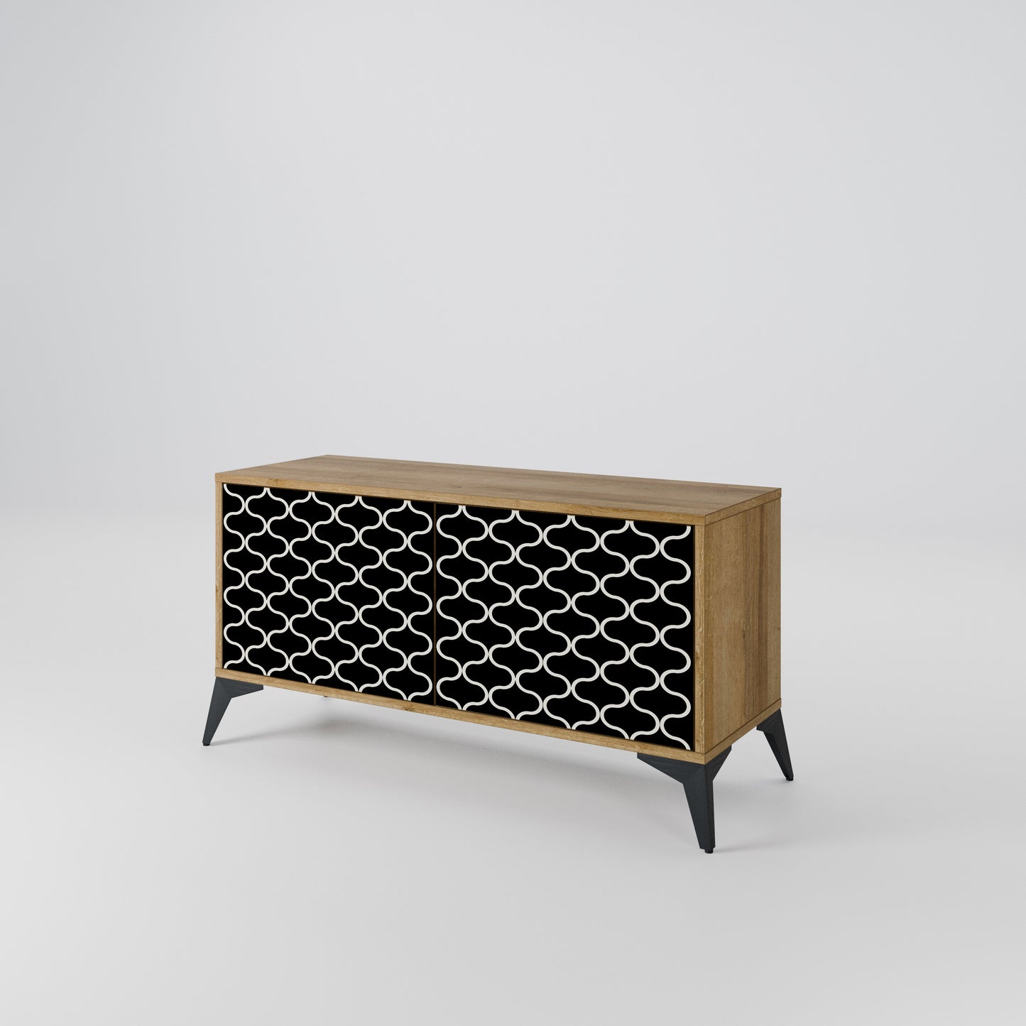 TESSELATED BLACKNESS Compact 2-Door TV Cabinet