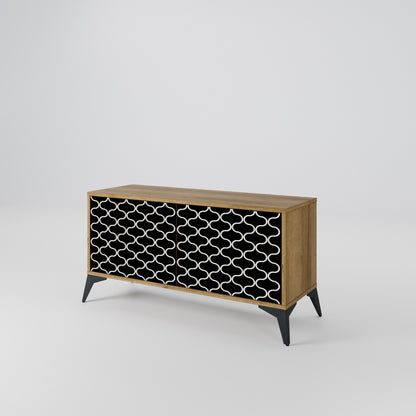 TESSELATED BLACKNESS Compact 2-Door TV Cabinet