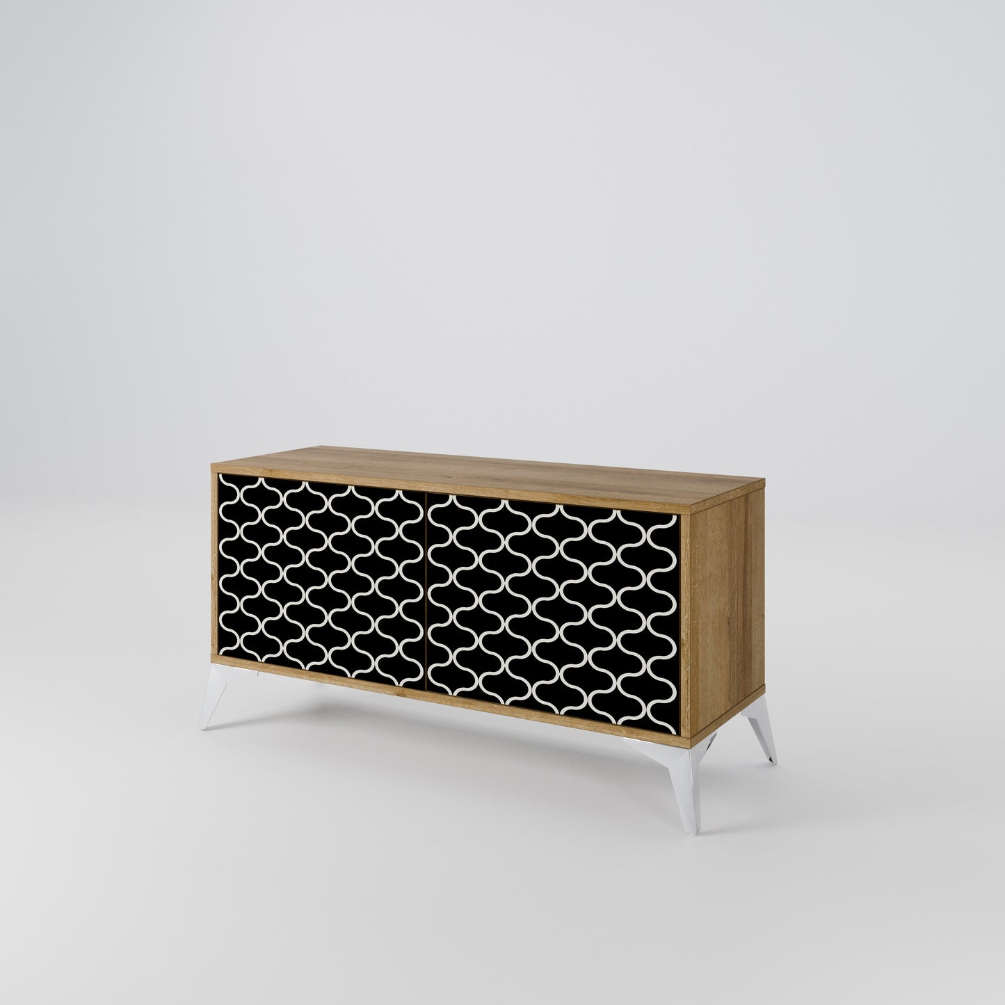 TESSELATED BLACKNESS Compact 2-Door TV Cabinet