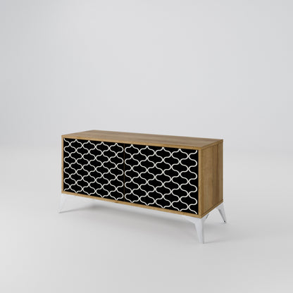 TESSELATED BLACKNESS Compact 2-Door TV Cabinet