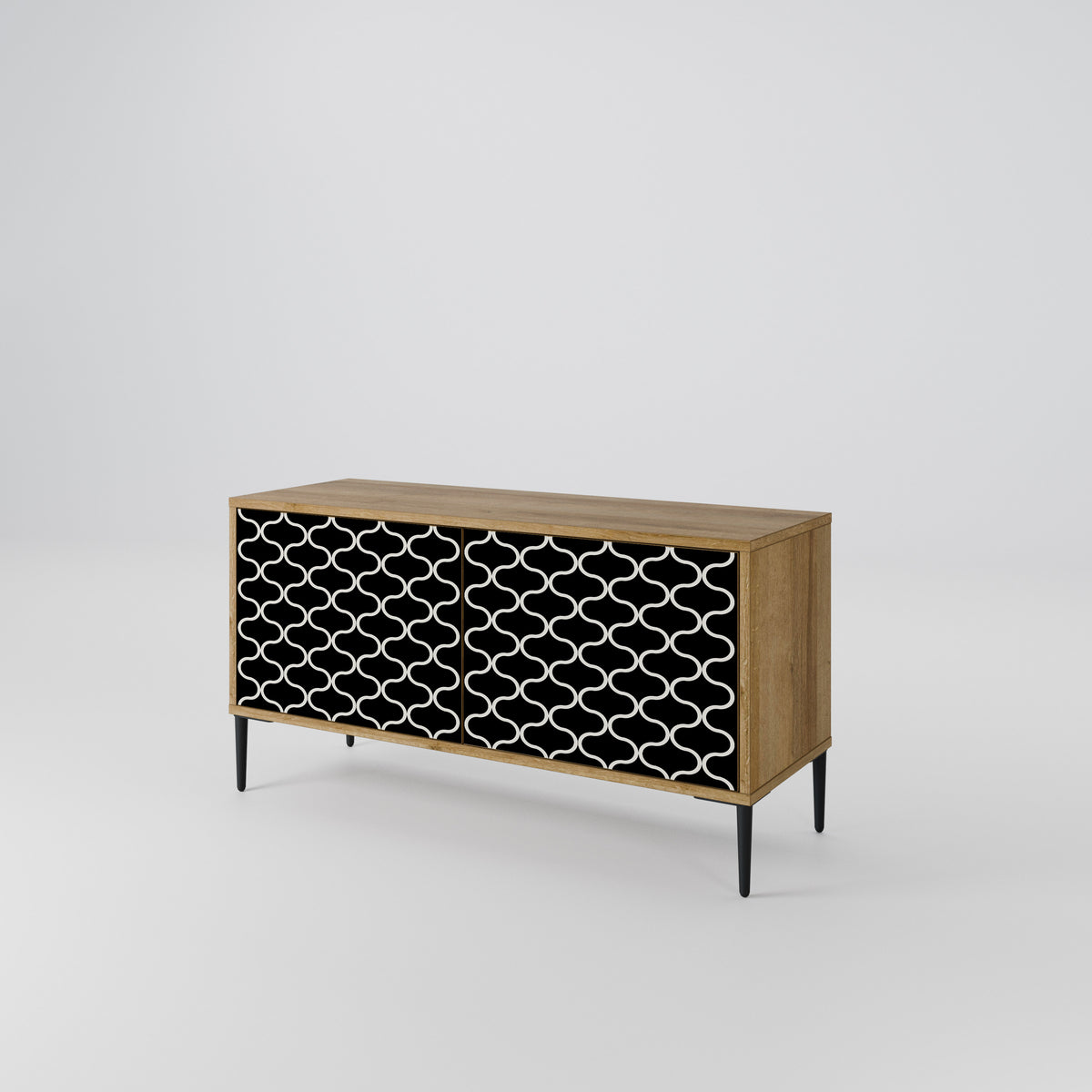 TESSELATED BLACKNESS Compact 2-Door TV Cabinet