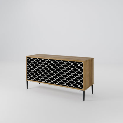 TESSELATED BLACKNESS Compact 2-Door TV Cabinet
