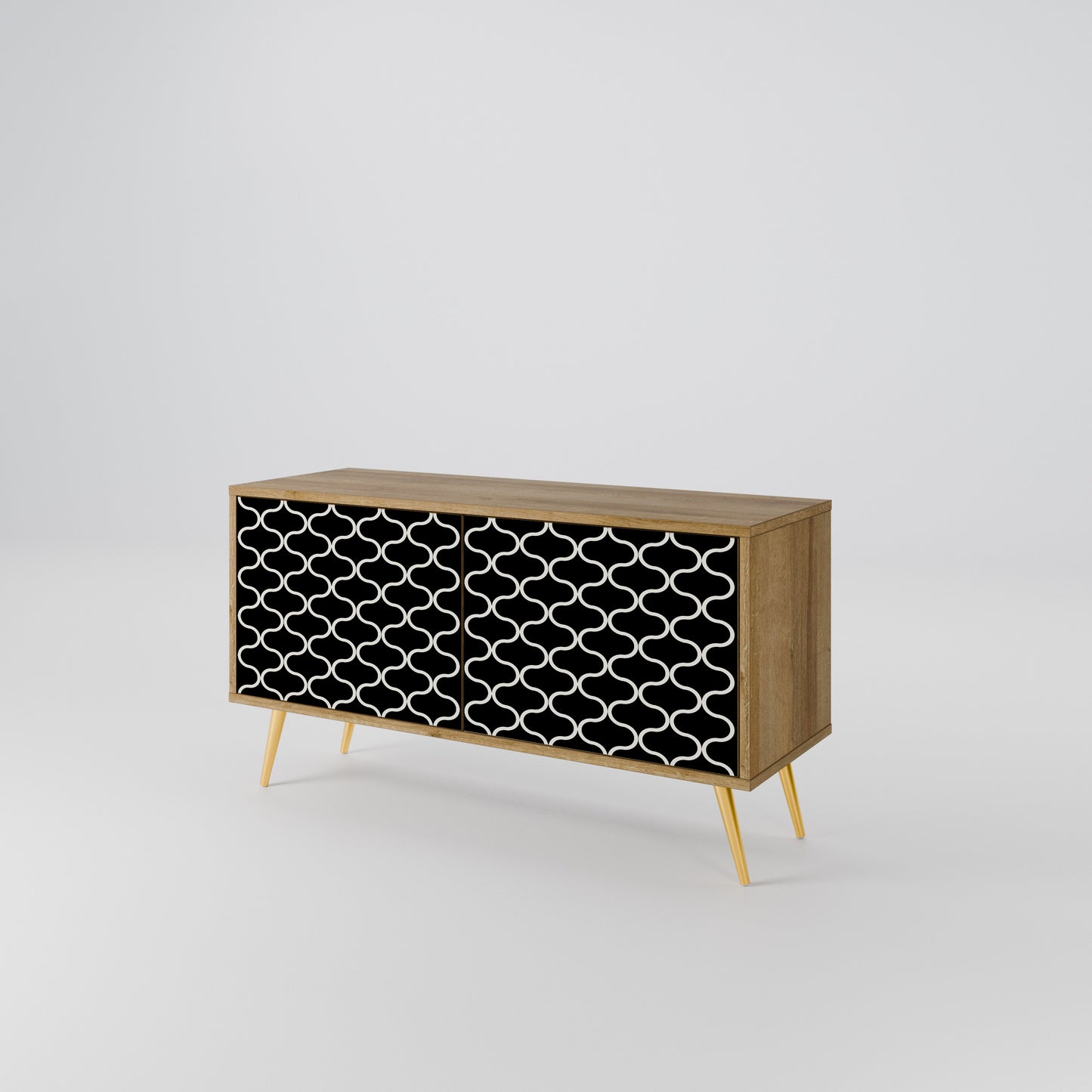 TESSELATED BLACKNESS Compact 2-Door TV Cabinet