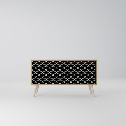 TESSELATED BLACKNESS Compact 2-Door TV Cabinet