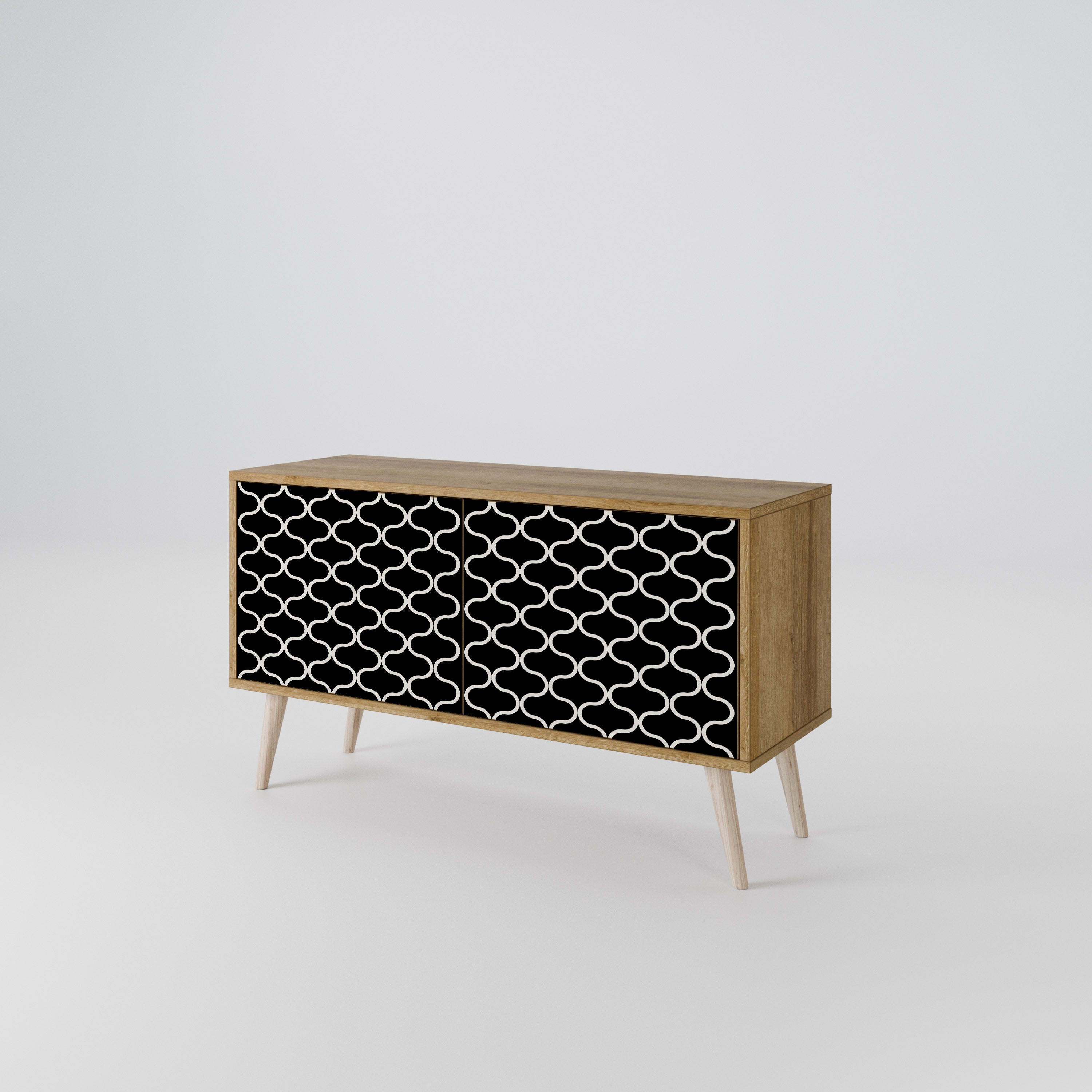 TESSELATED BLACKNESS Compact 2-Door TV Cabinet