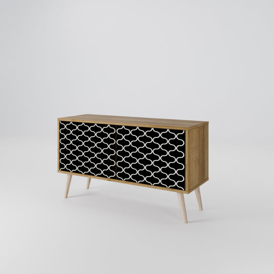 TESSELATED BLACKNESS Compact 2-Door TV Cabinet