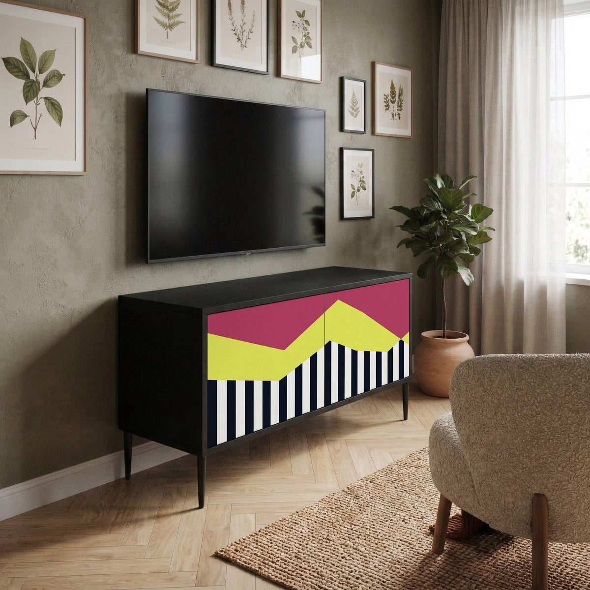 PIANO FANTASY Compact 2-Door TV Cabinet