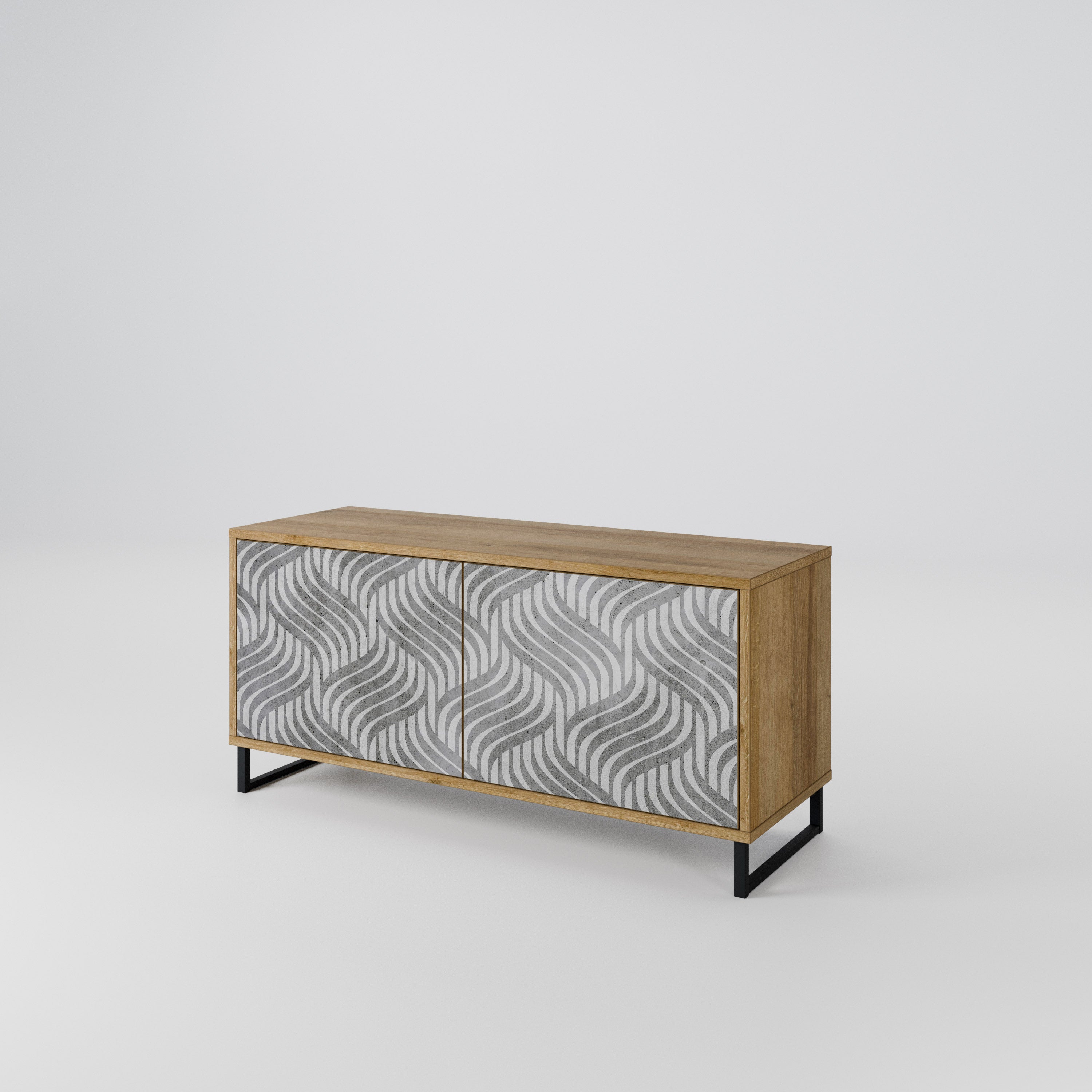 CONCRETE MOVEMENT Compact 2-Door TV Cabinet