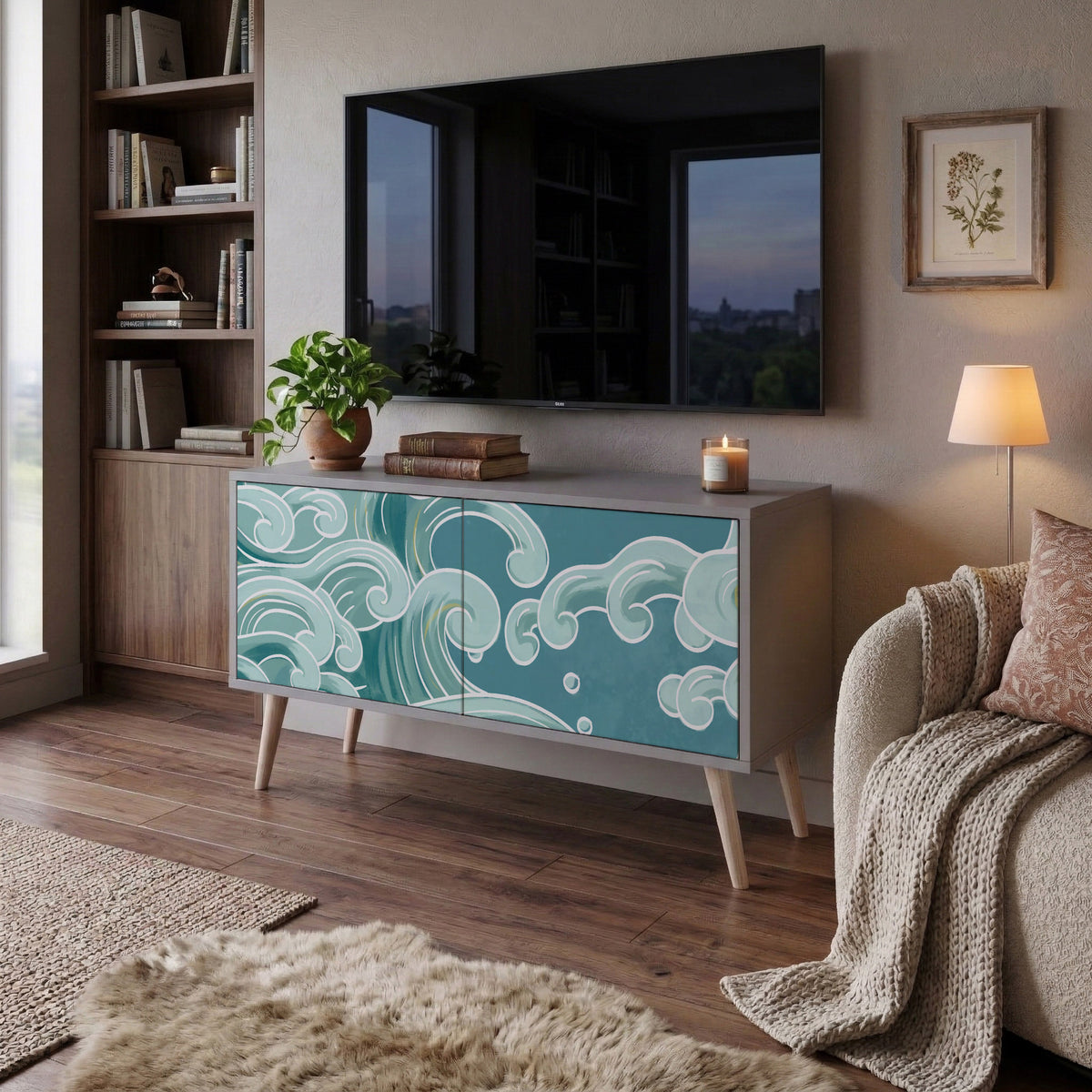 ASIAN SWAY Compact 2-Door TV Cabinet
