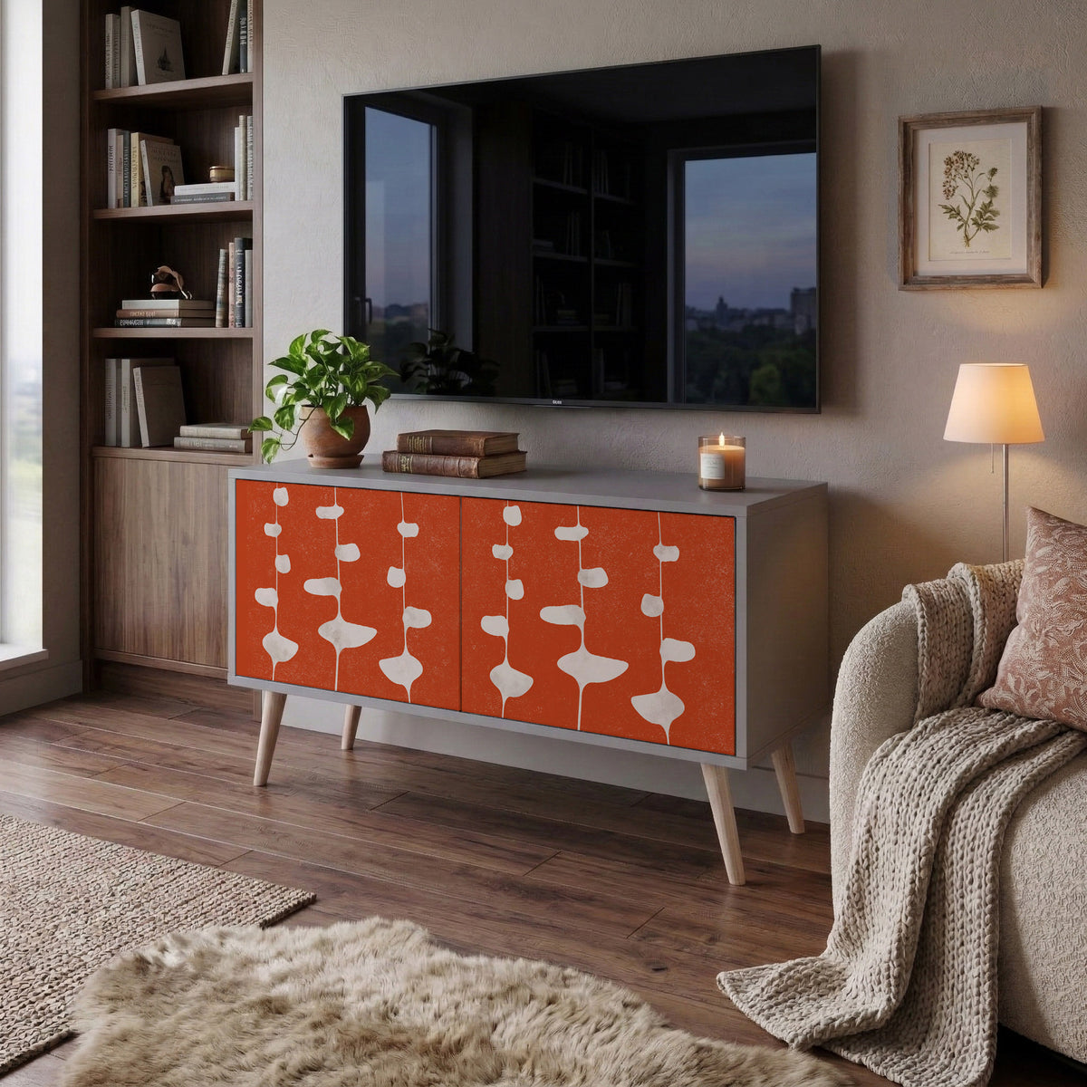 COURAGE MOLD Compact 2-Door TV Cabinet