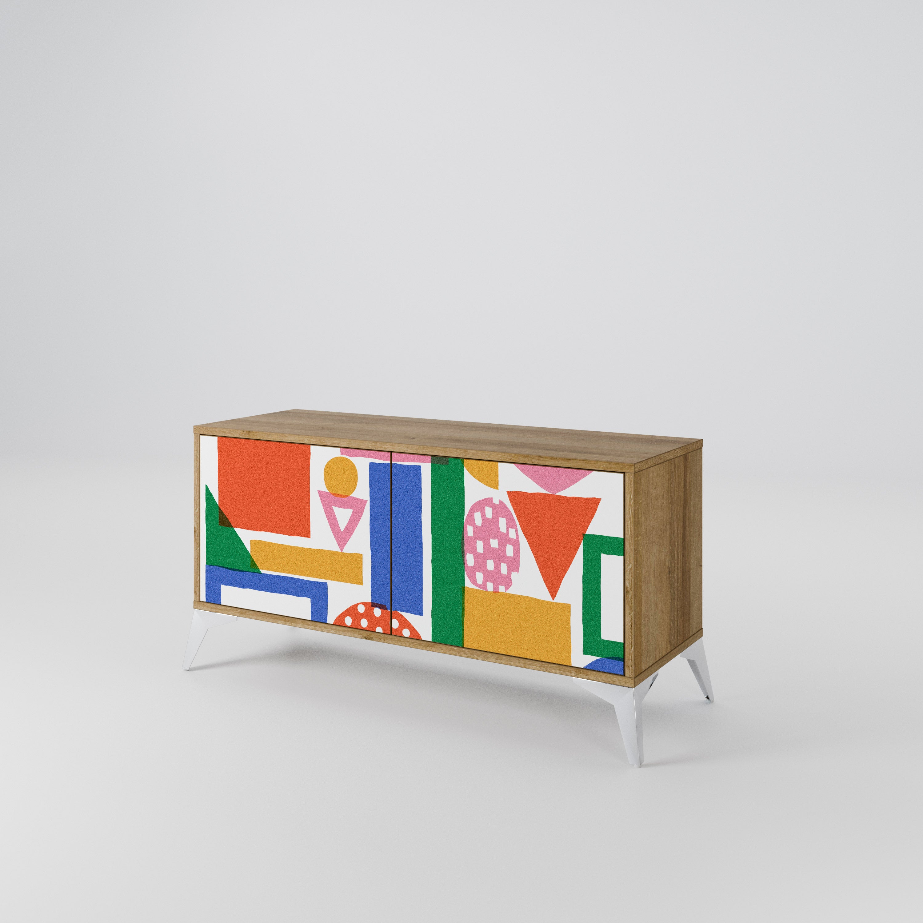 GEOMETRIC GLIMMER Compact 2-Door TV Cabinet