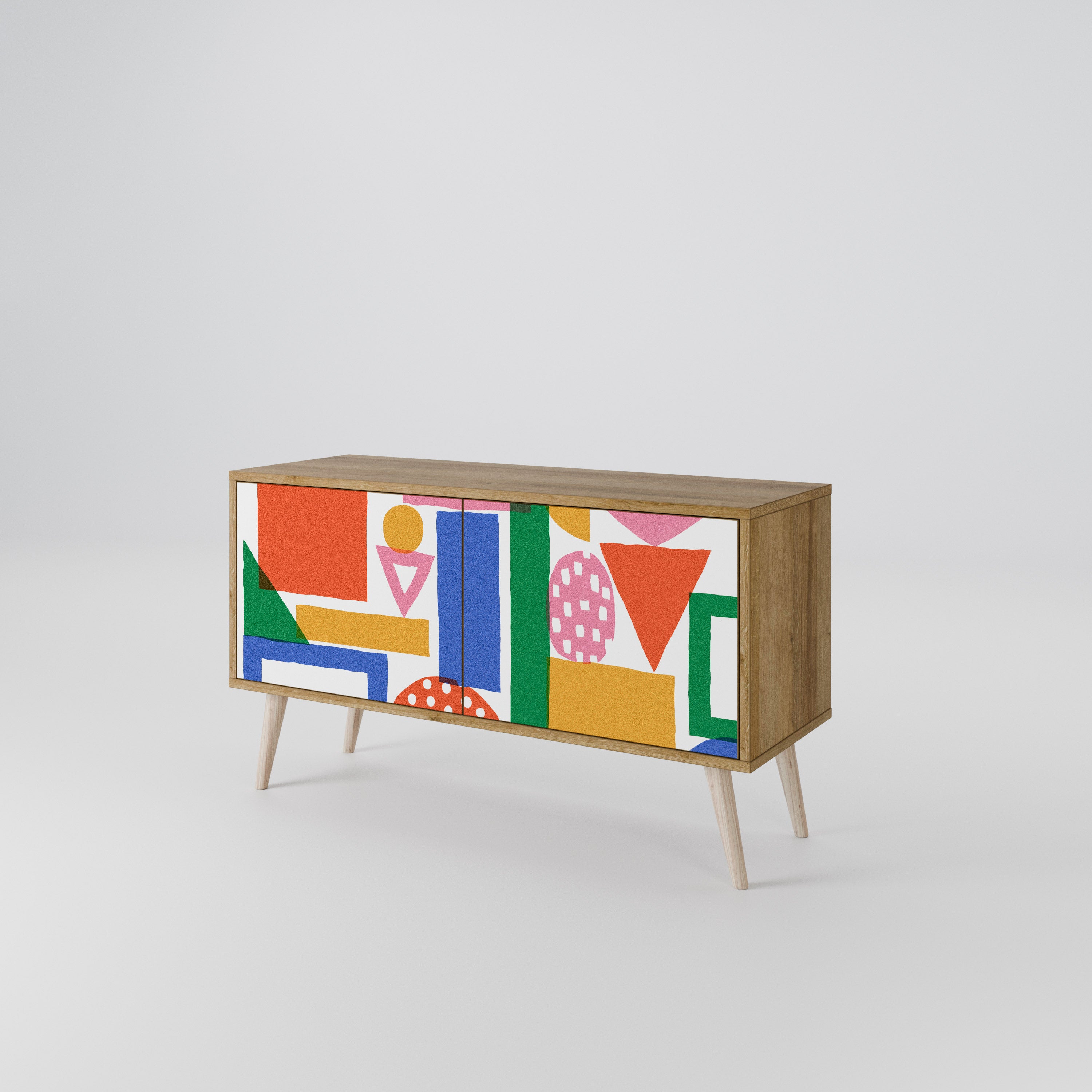 GEOMETRIC GLIMMER Compact 2-Door TV Cabinet