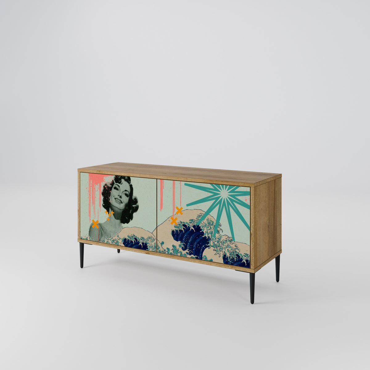 KANAGAWA BEAUTY Compact 2-Door TV Cabinet