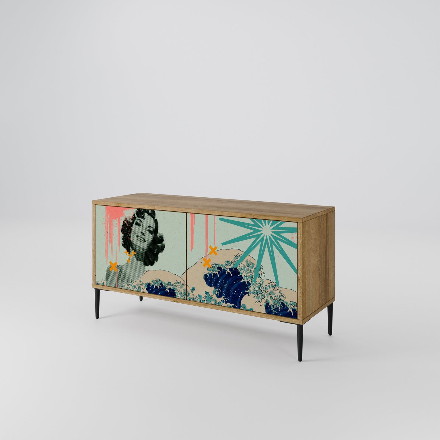 KANAGAWA BEAUTY Compact 2-Door TV Cabinet