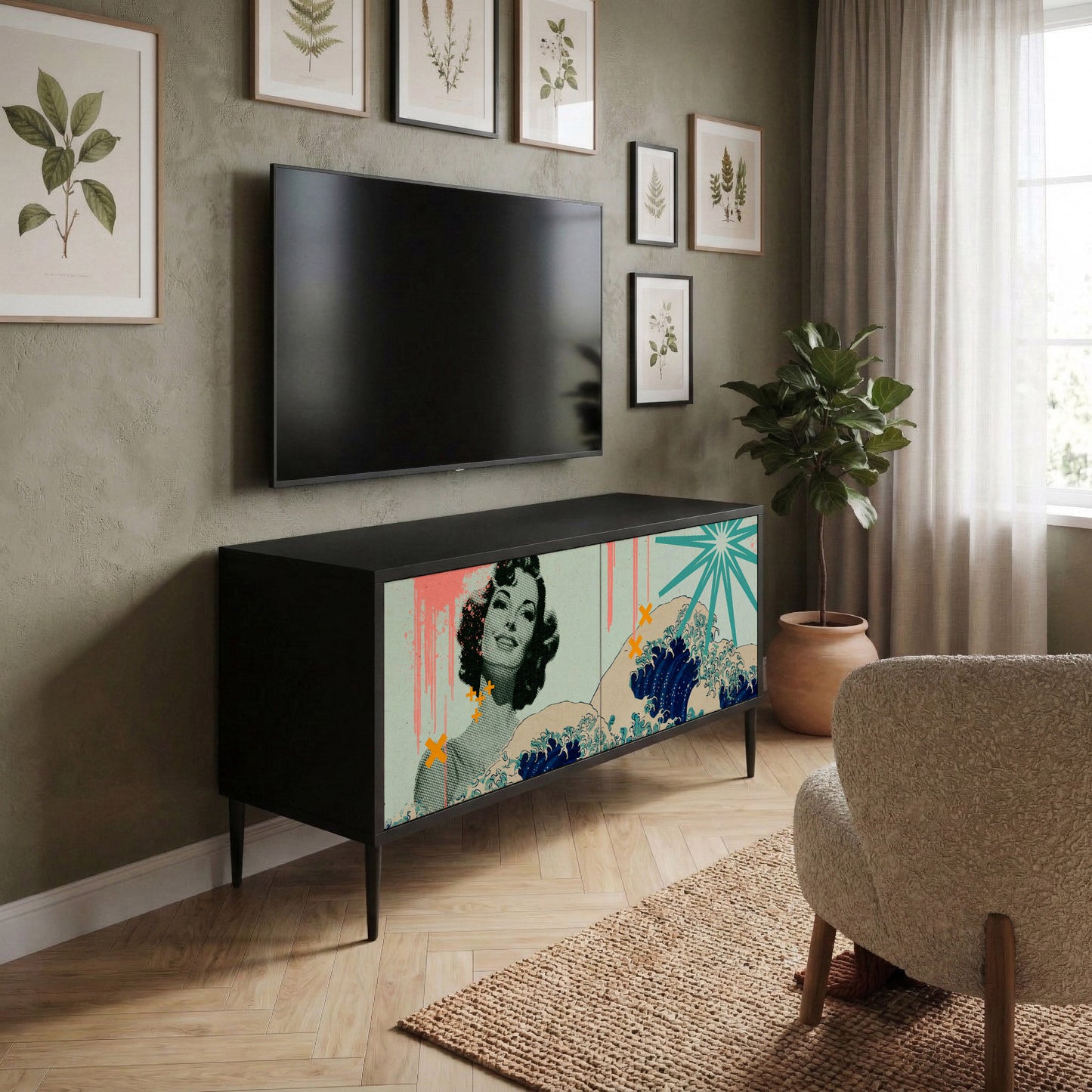 KANAGAWA BEAUTY Compact 2-Door TV Cabinet
