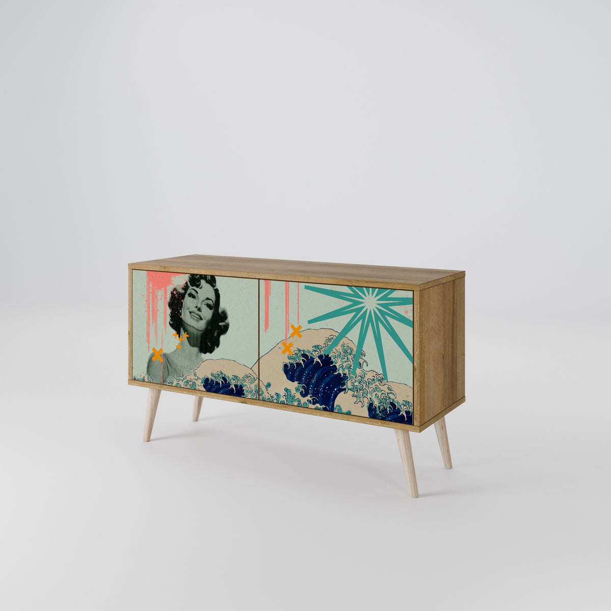 KANAGAWA BEAUTY Compact 2-Door TV Cabinet