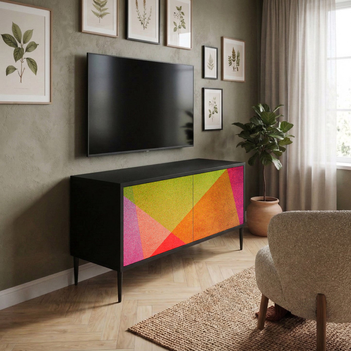 VIVID GEOMETRY Compact 2-Door TV Cabinet