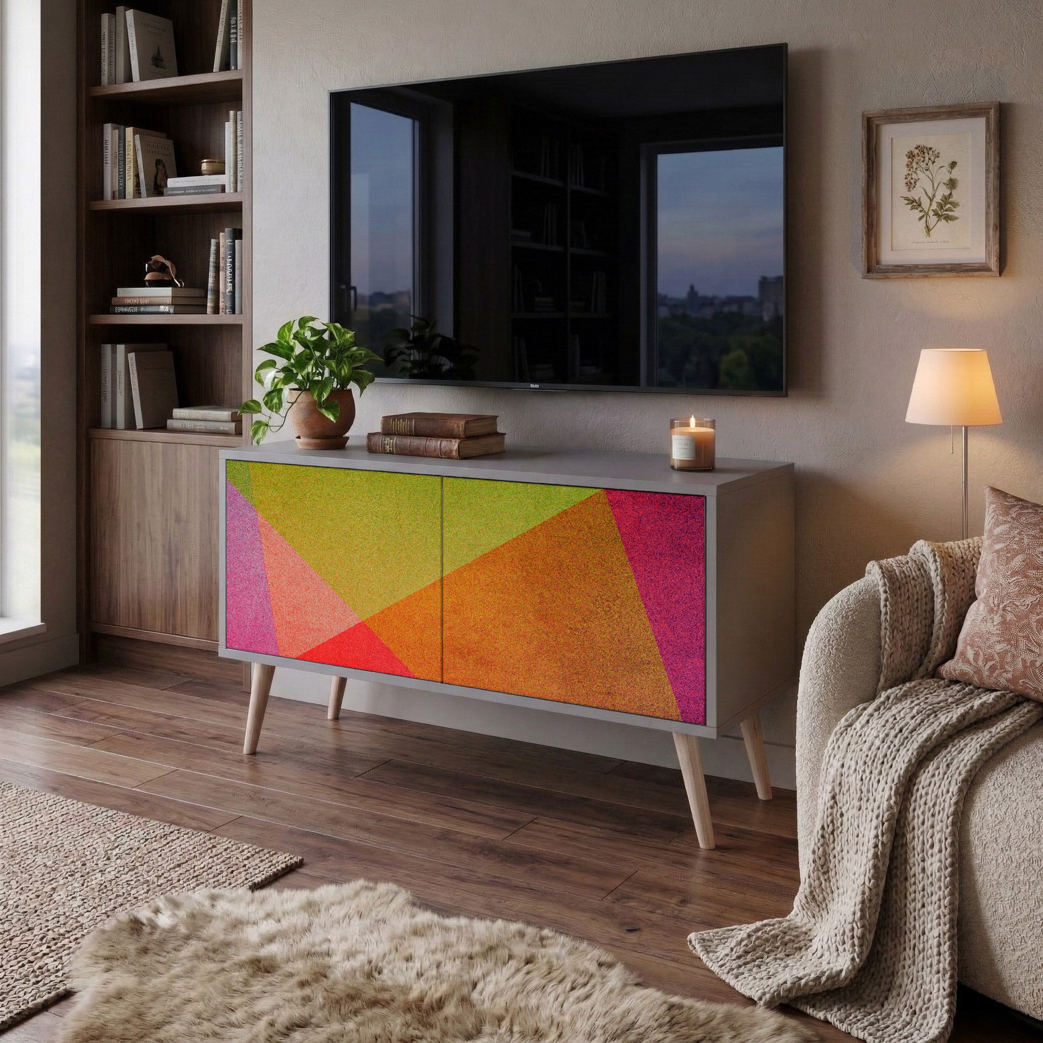VIVID GEOMETRY Compact 2-Door TV Cabinet