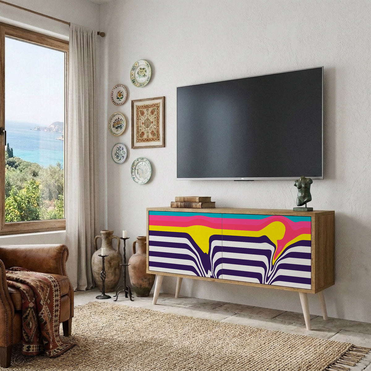TONE COLLAPSE Compact 2-Door TV Cabinet