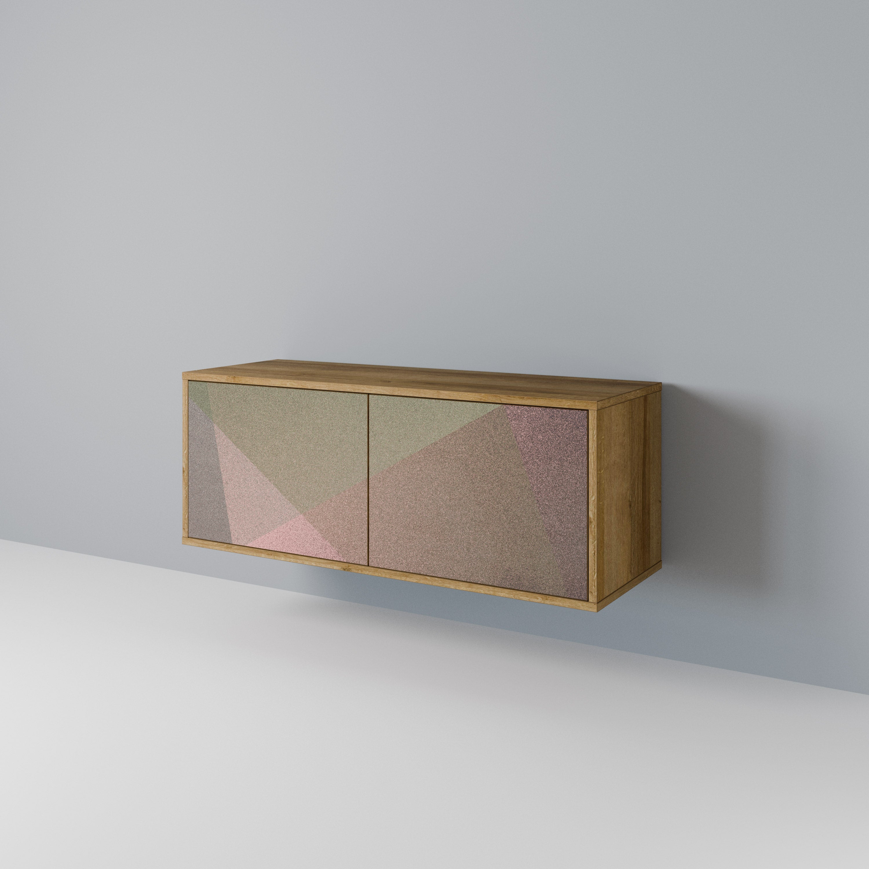 BEIGE GEOMETRY Compact 2-Door TV Cabinet