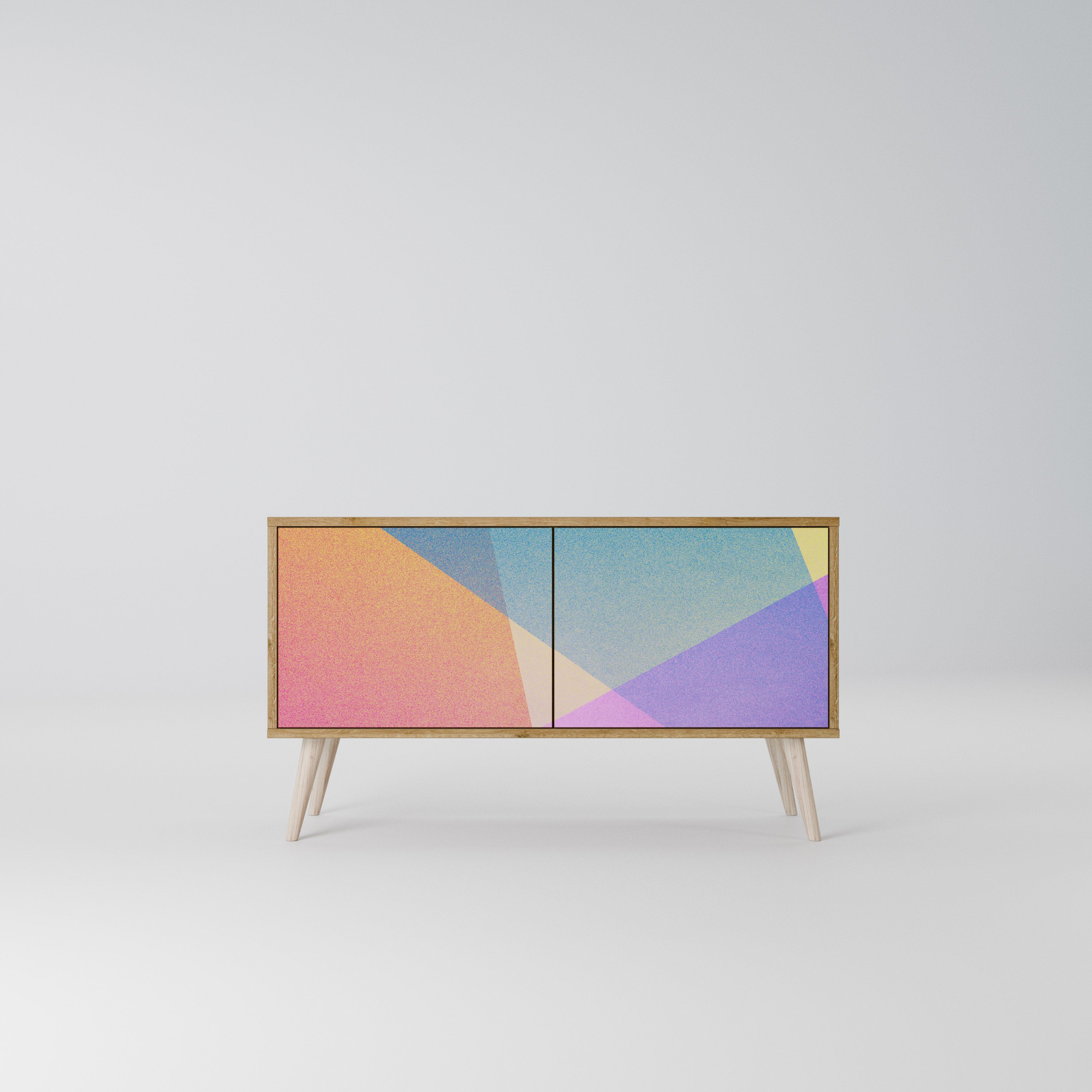 BRIGHT GEOMETRY Compact 2-Door TV Cabinet