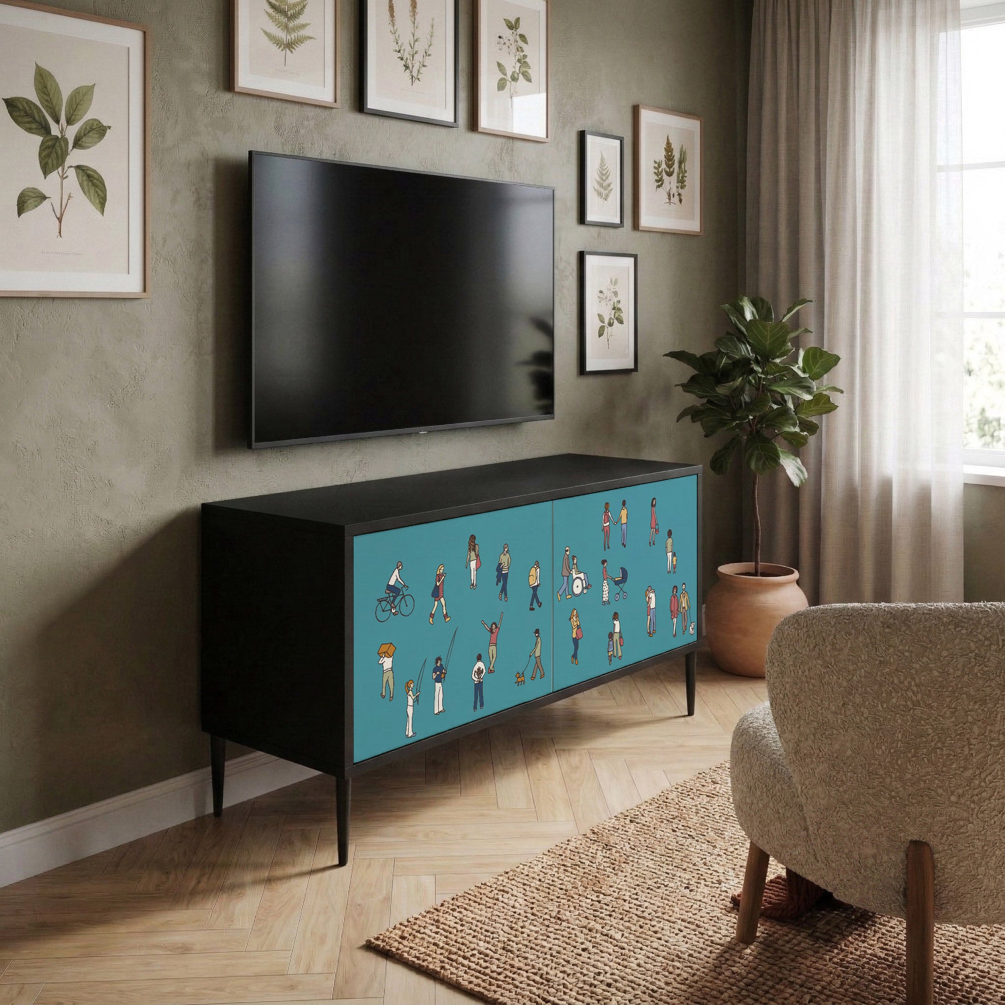 COLLECTIVE STREAM Compact 2-Door TV Cabinet