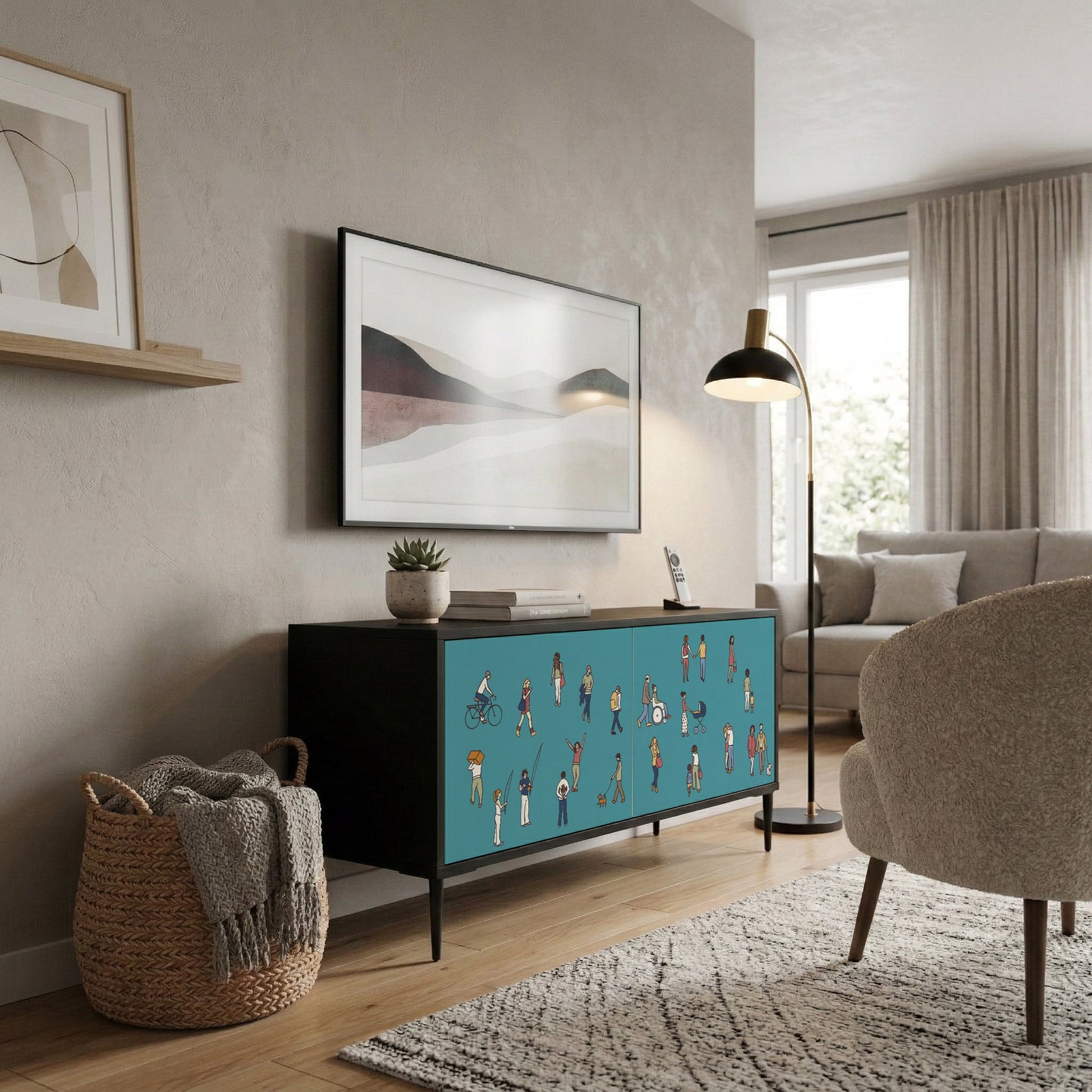 COLLECTIVE STREAM Compact 2-Door TV Cabinet