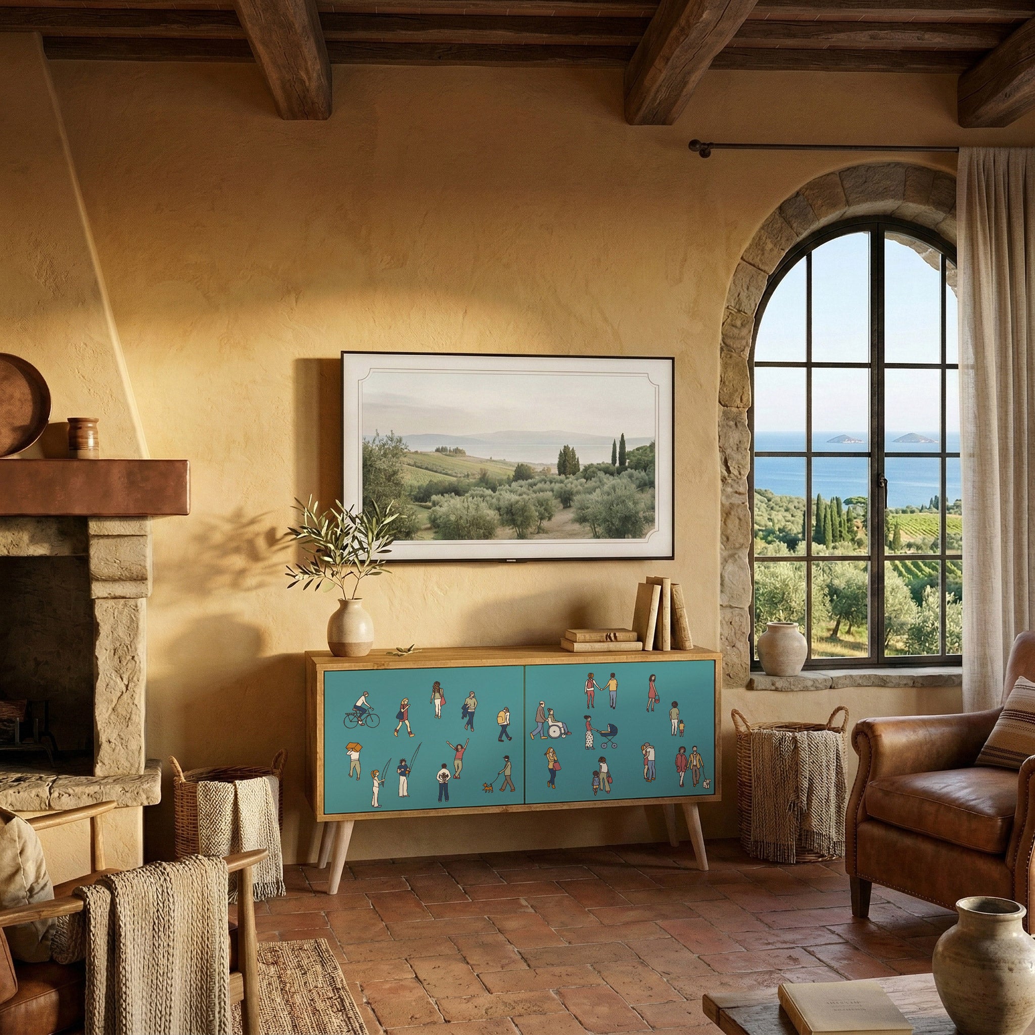 COLLECTIVE STREAM Compact 2-Door TV Cabinet