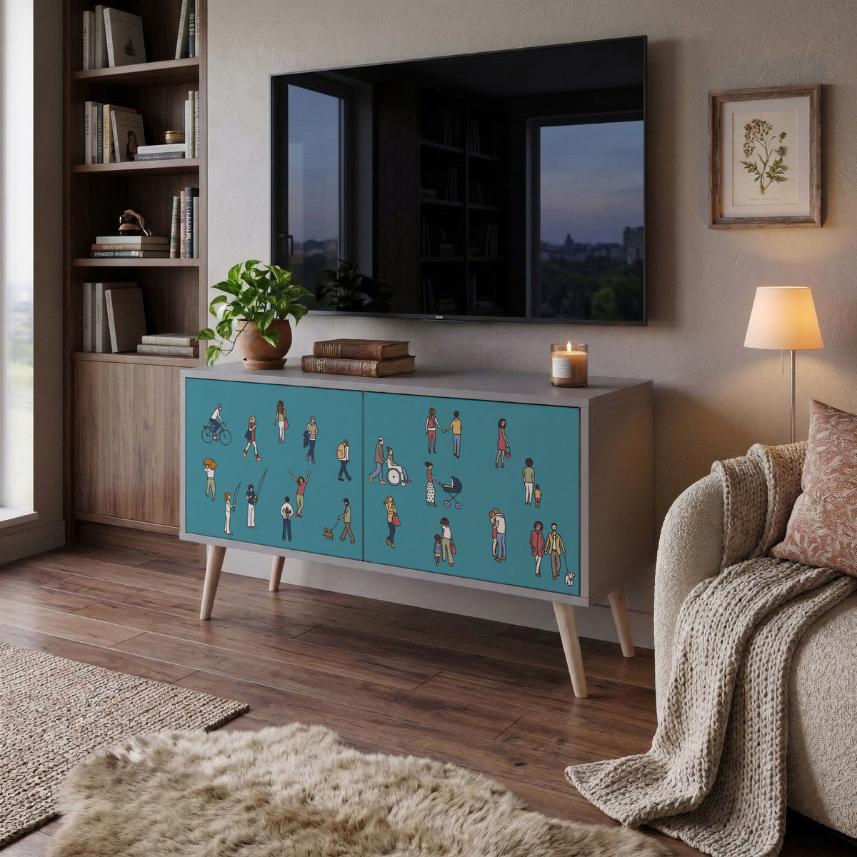 COLLECTIVE STREAM Compact 2-Door TV Cabinet