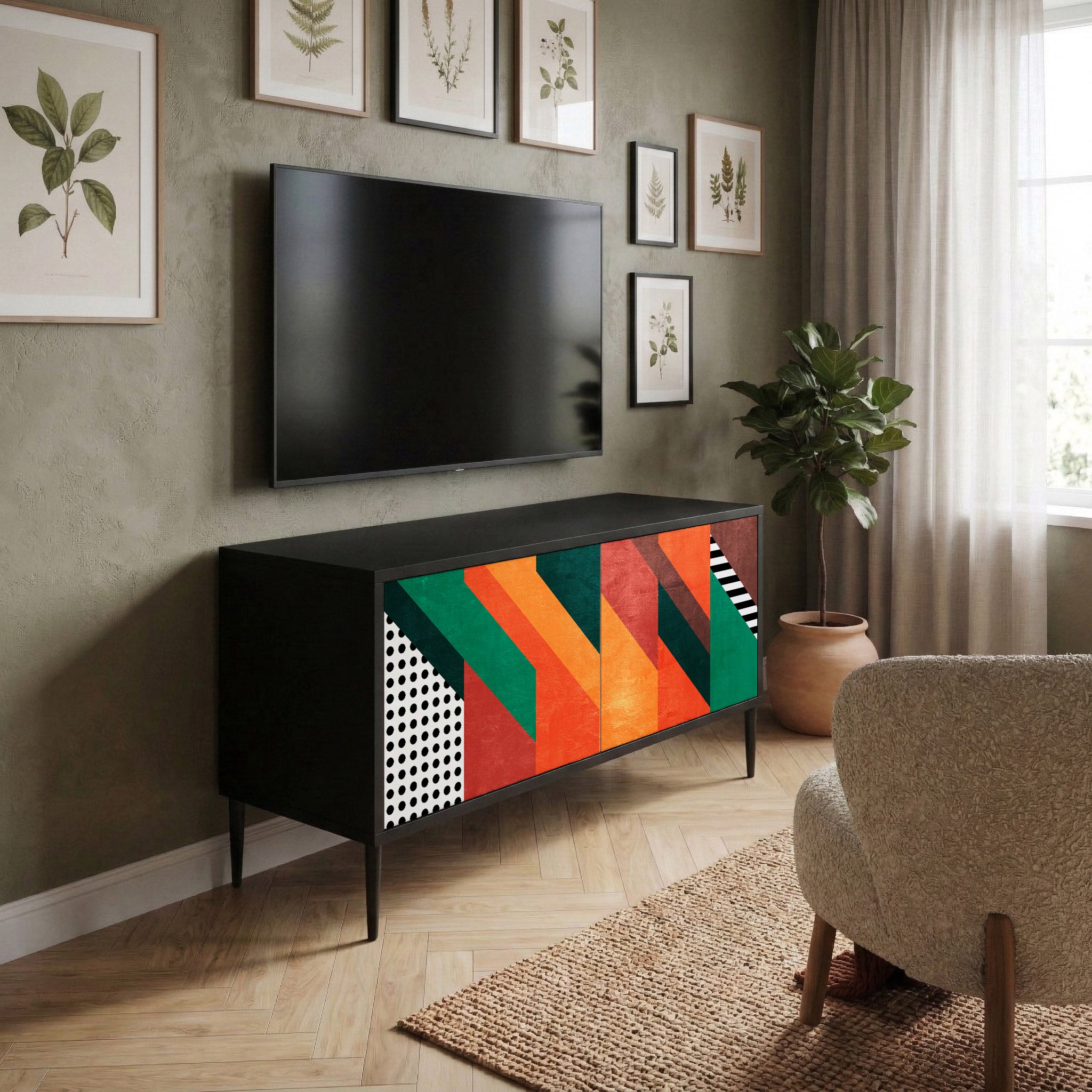 MAKESHIFT ARTISTRY Compact 2-Door TV Cabinet