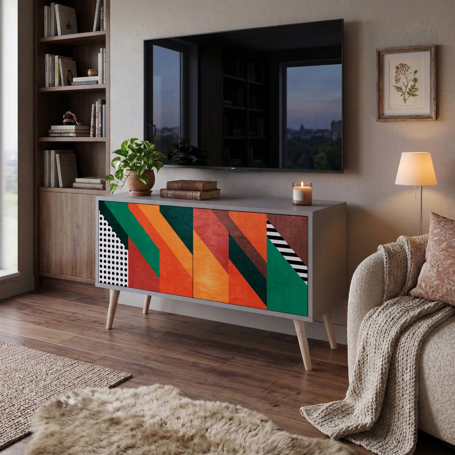 MAKESHIFT ARTISTRY Compact 2-Door TV Cabinet