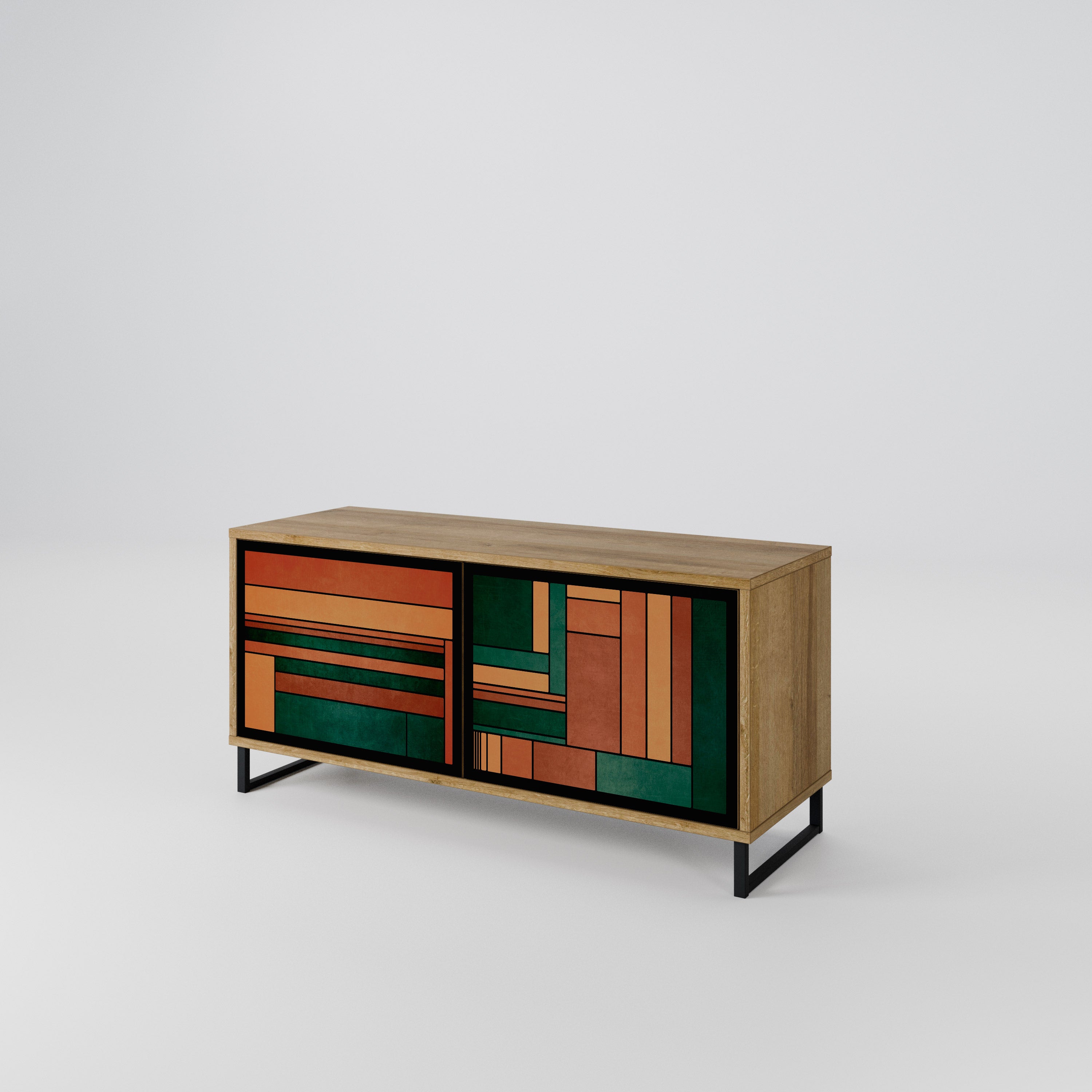 EARTHY FIGURES Compact 2-Door TV Cabinet