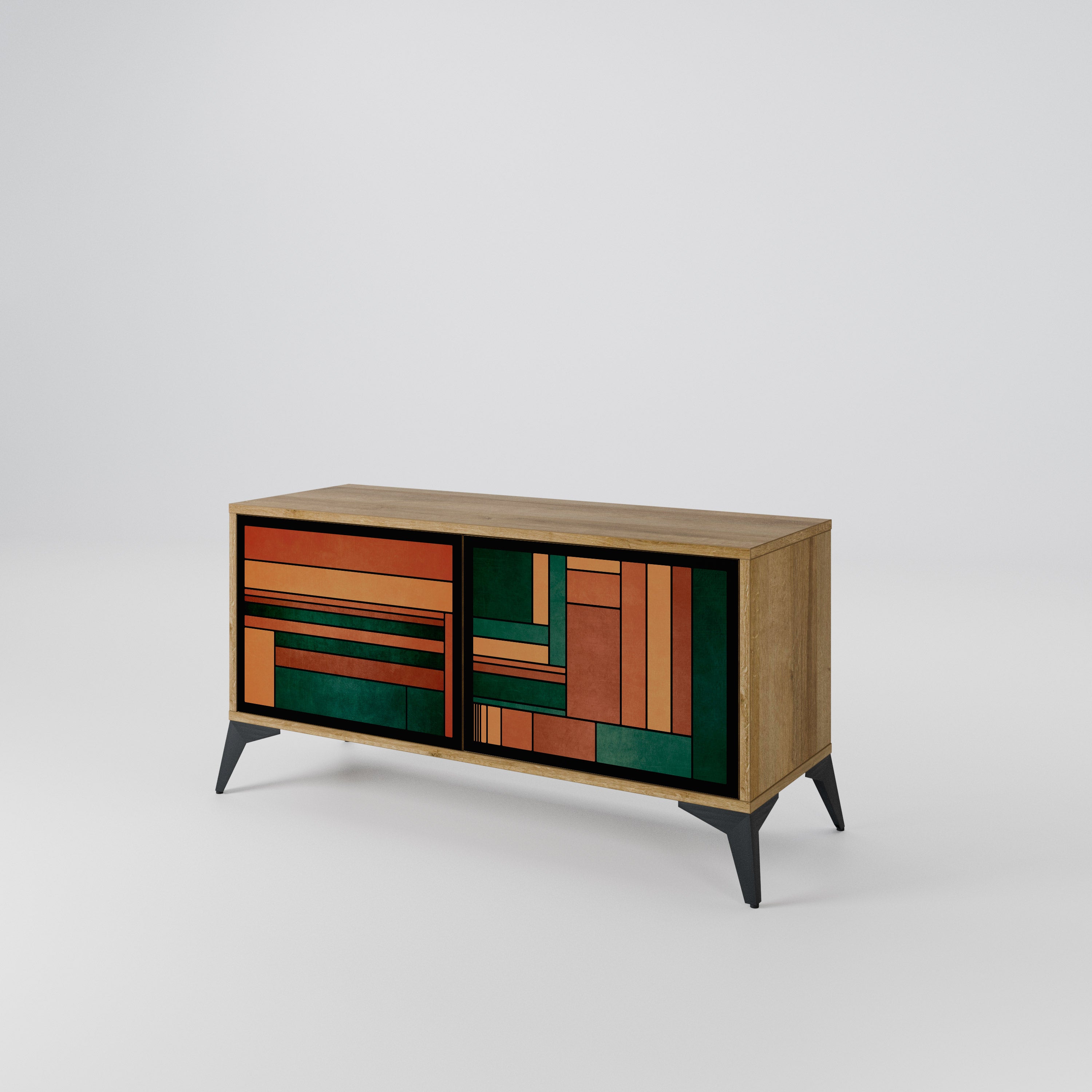 EARTHY FIGURES Compact 2-Door TV Cabinet