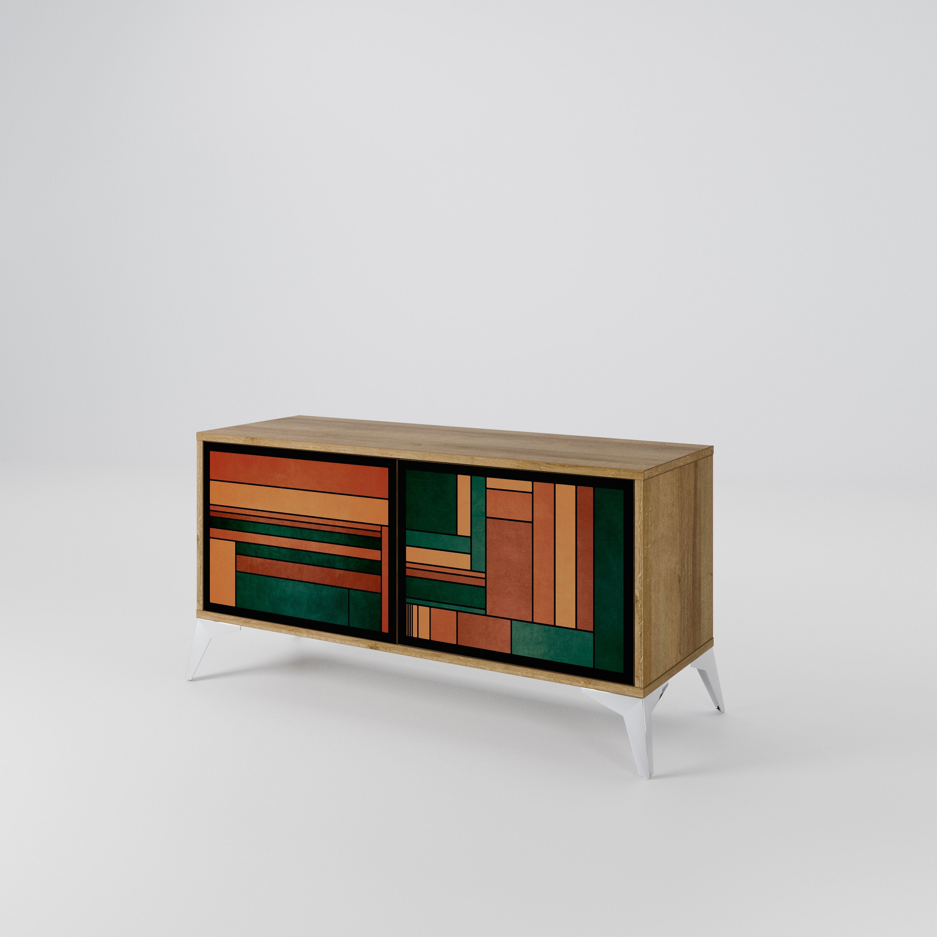 EARTHY FIGURES Compact 2-Door TV Cabinet