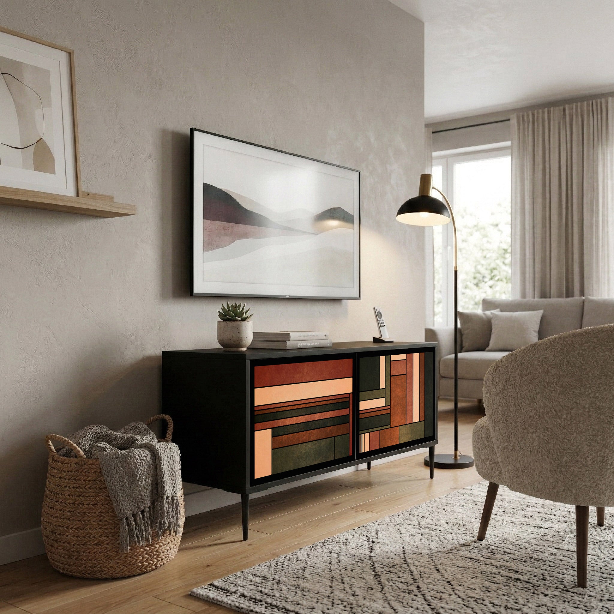 FIGURES OF NATURE Compact 2-Door TV Cabinet