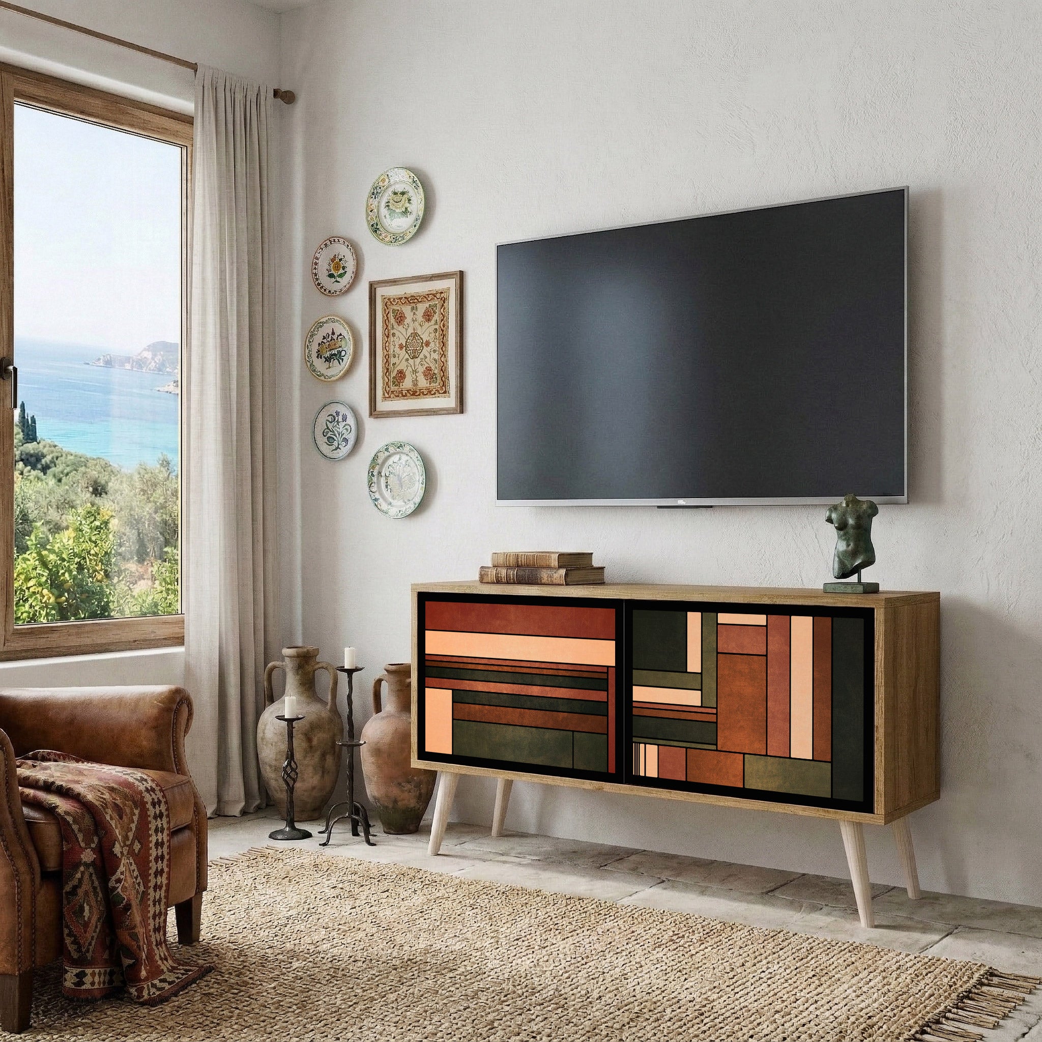 FIGURES OF NATURE Compact 2-Door TV Cabinet
