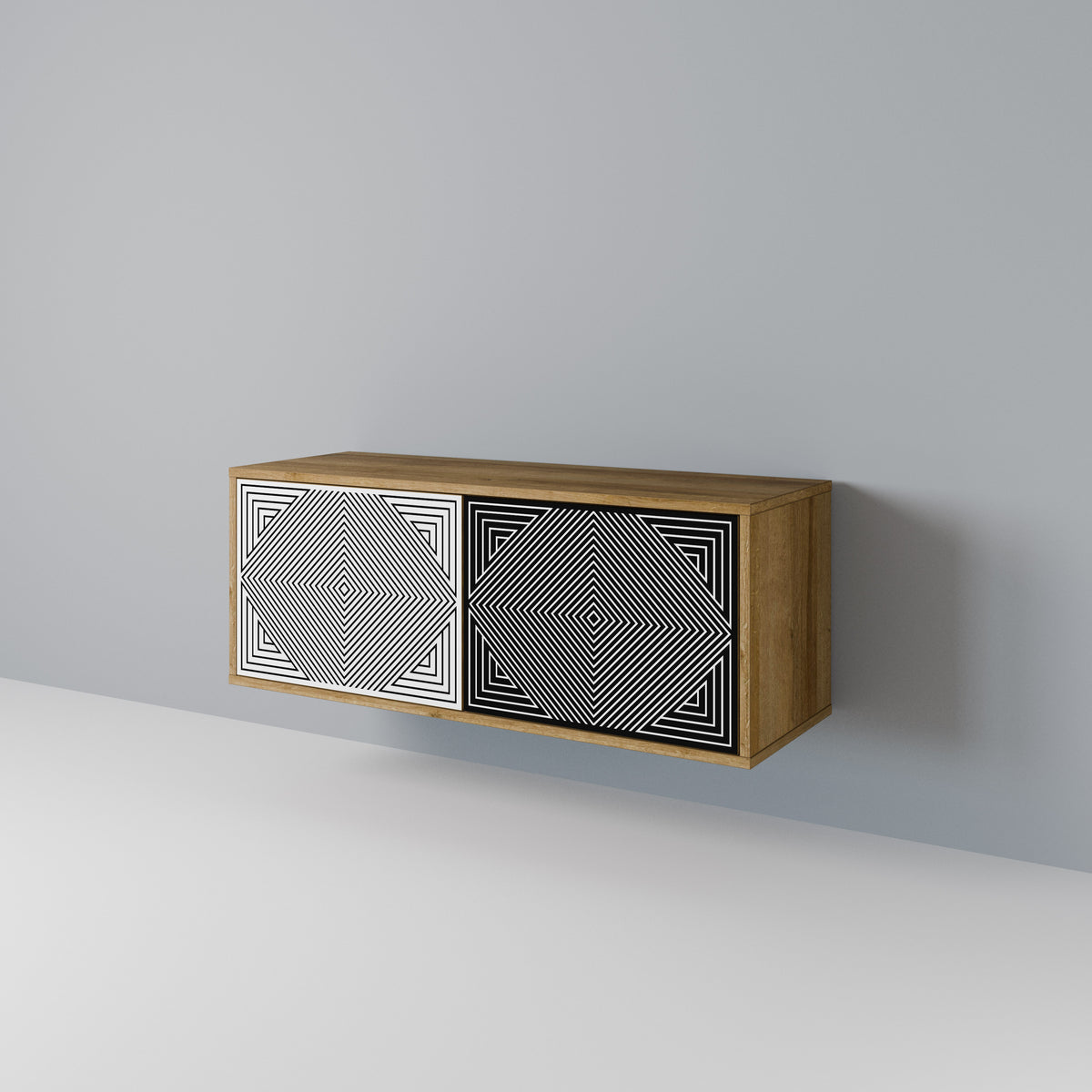 POLYGON ILLUSION Compact 2-Door TV Cabinet